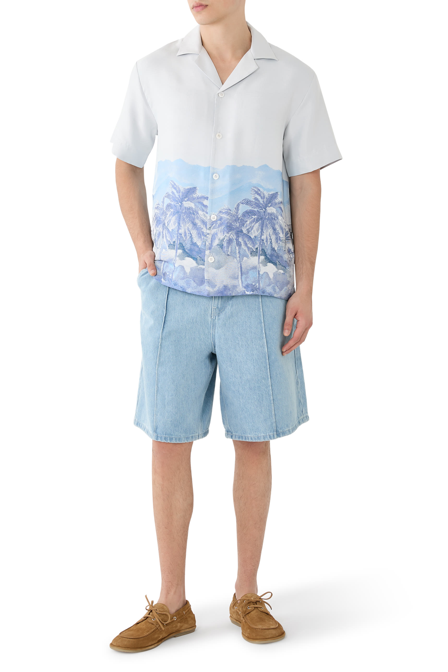 قميص سيزان مزيج حرير جاكار