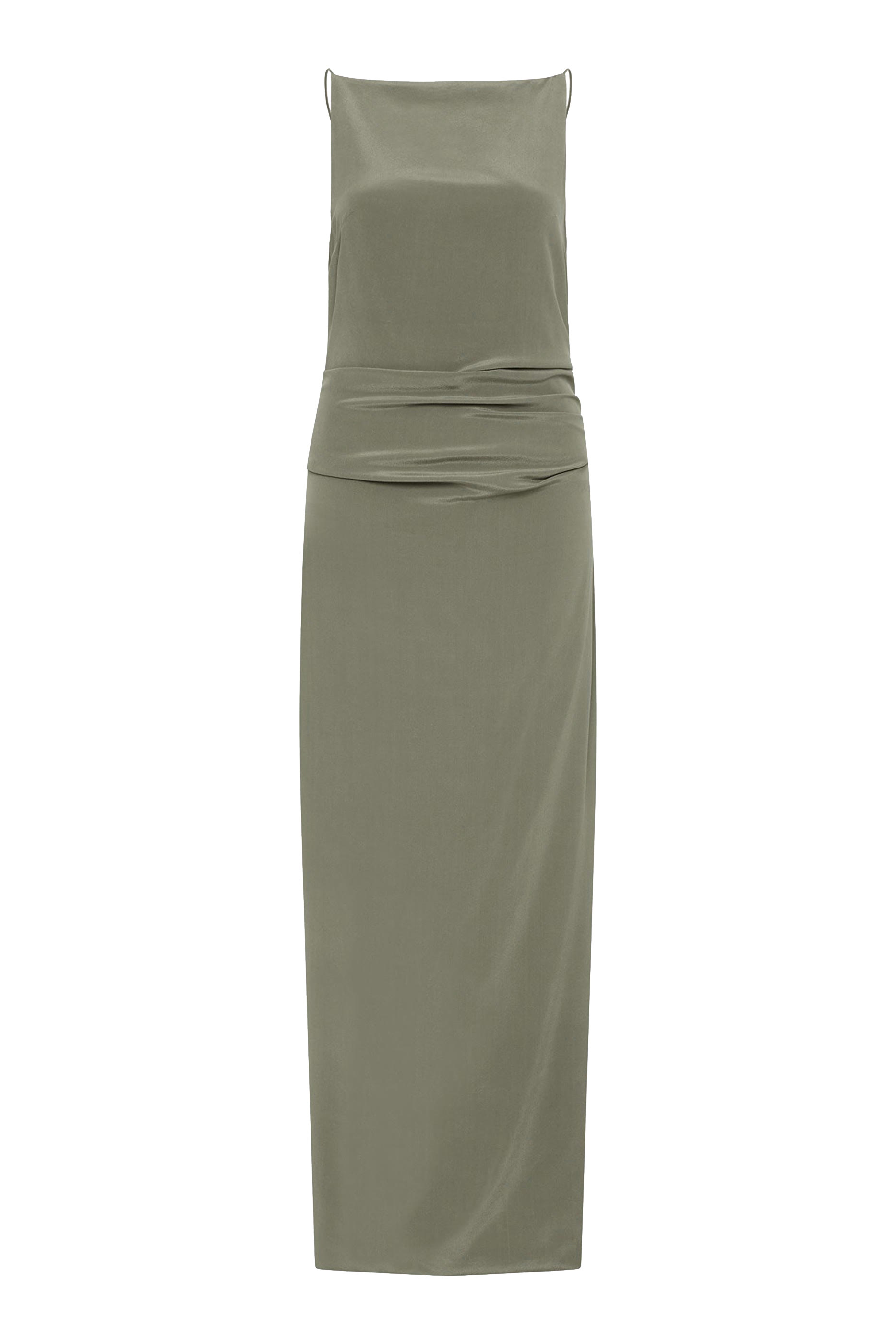 فستان حرير بطيات