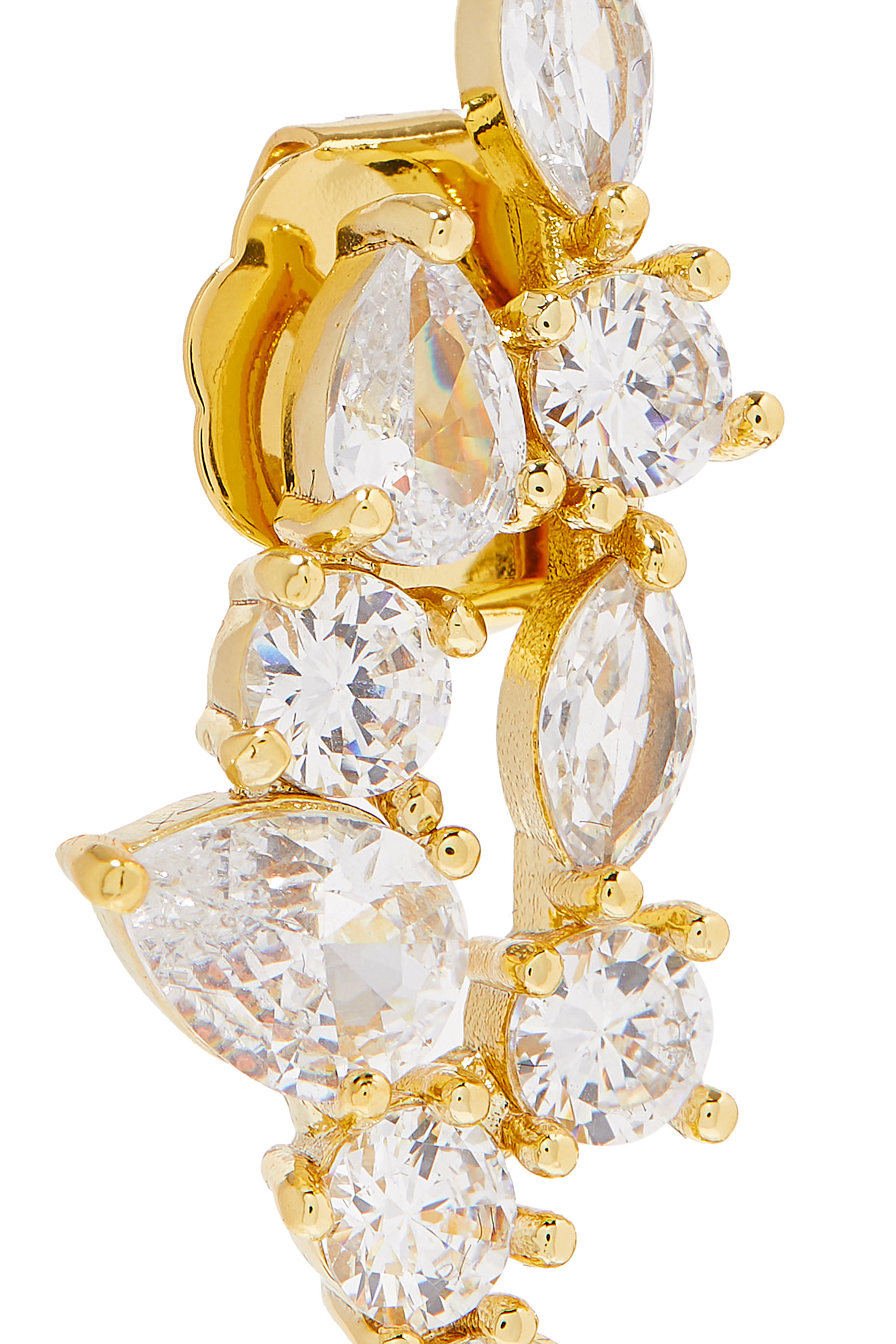 أقراط سكاتر مقوسة مرصعة بأحجار زركونيا مكعبة متعددة الأشكال نحاس مطلي بالذهب