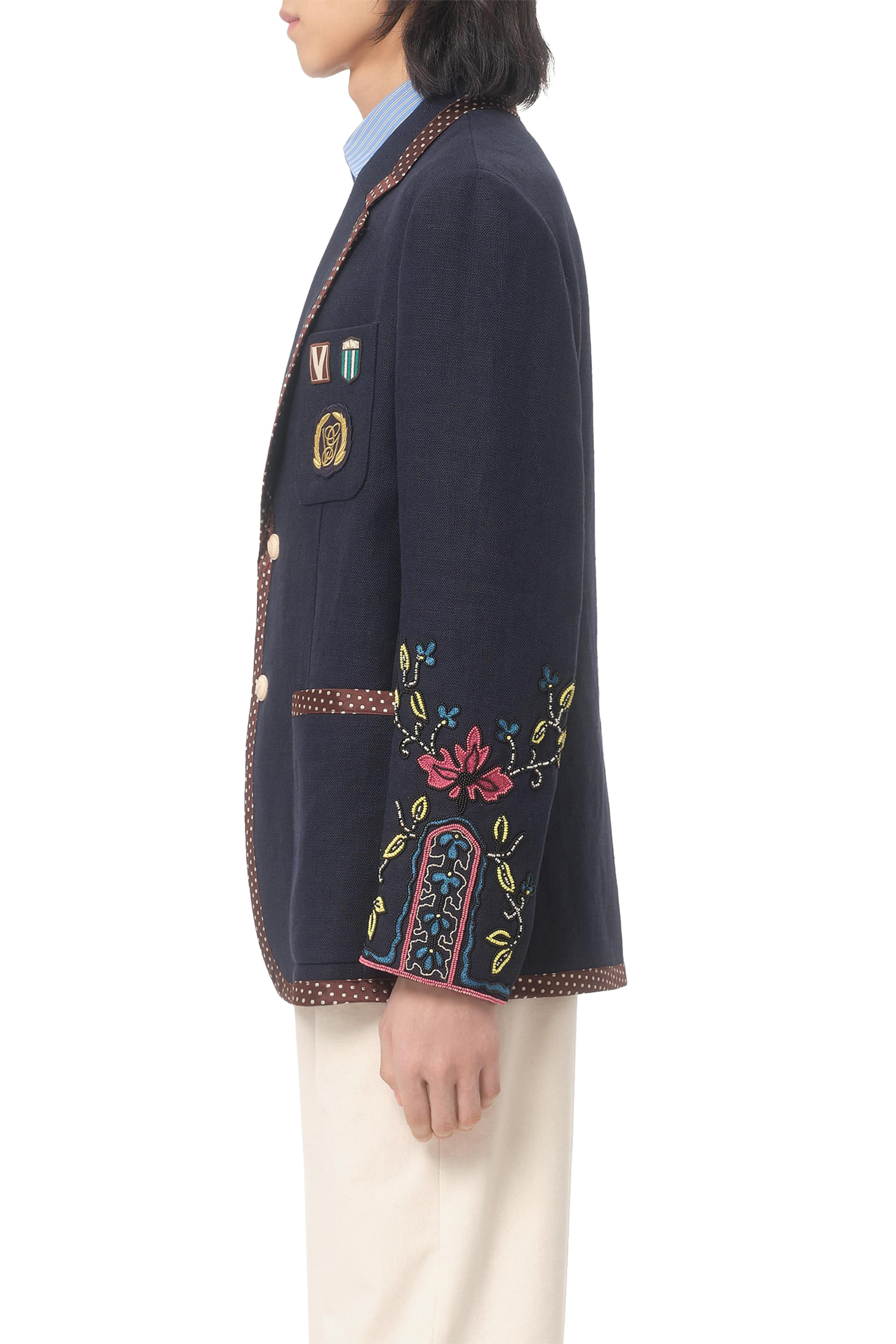 Single-Breasted Linen Jacket