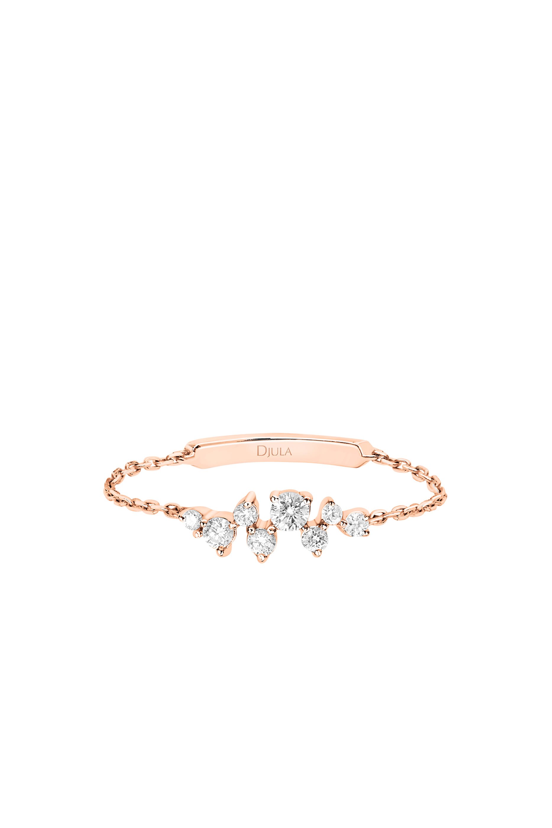 Fairytale Chain Ring, 18k Rose Gold & Diamonds