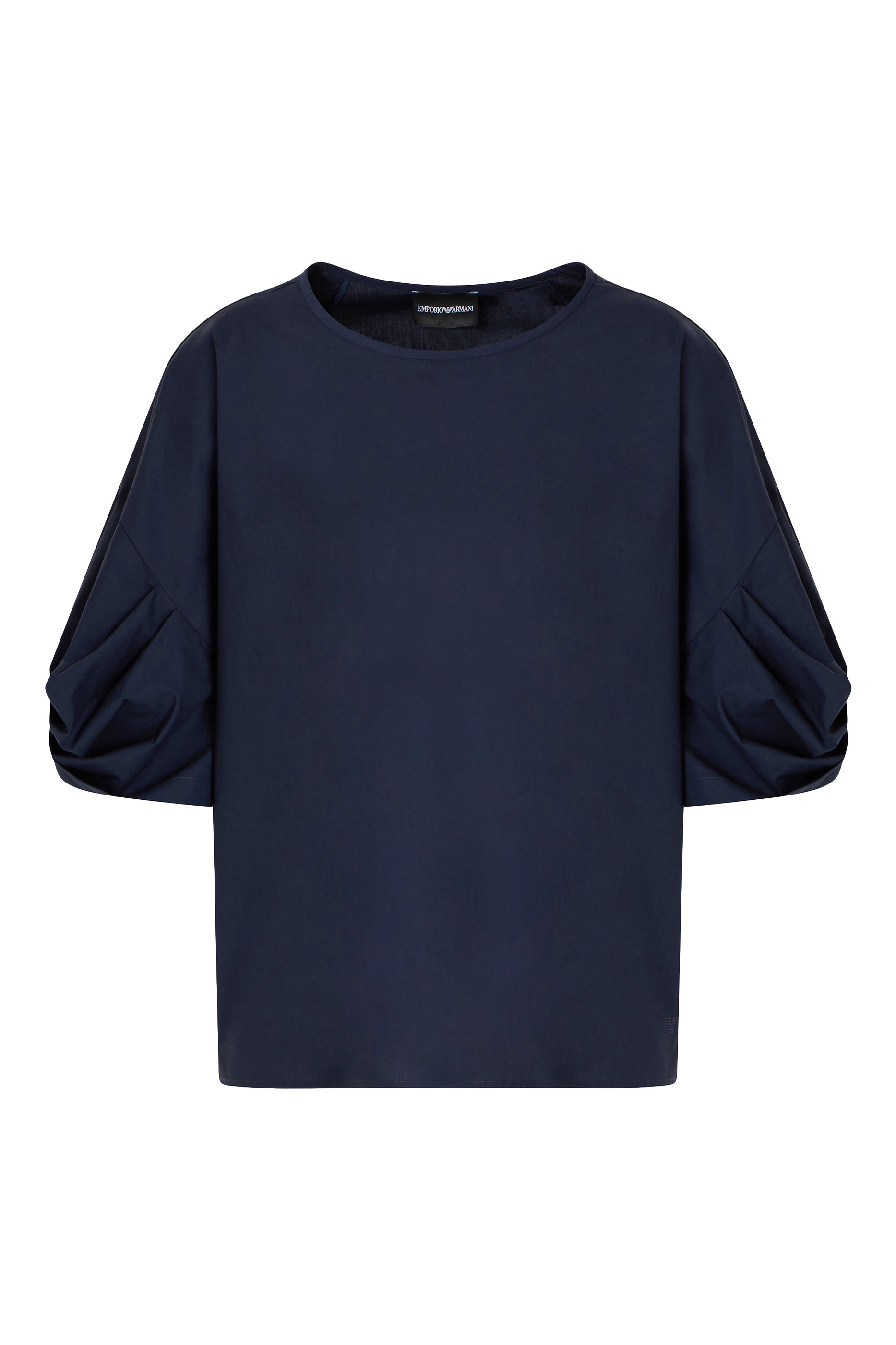 بلوزة بأكمام بعقدة ملفوفة بوبلين