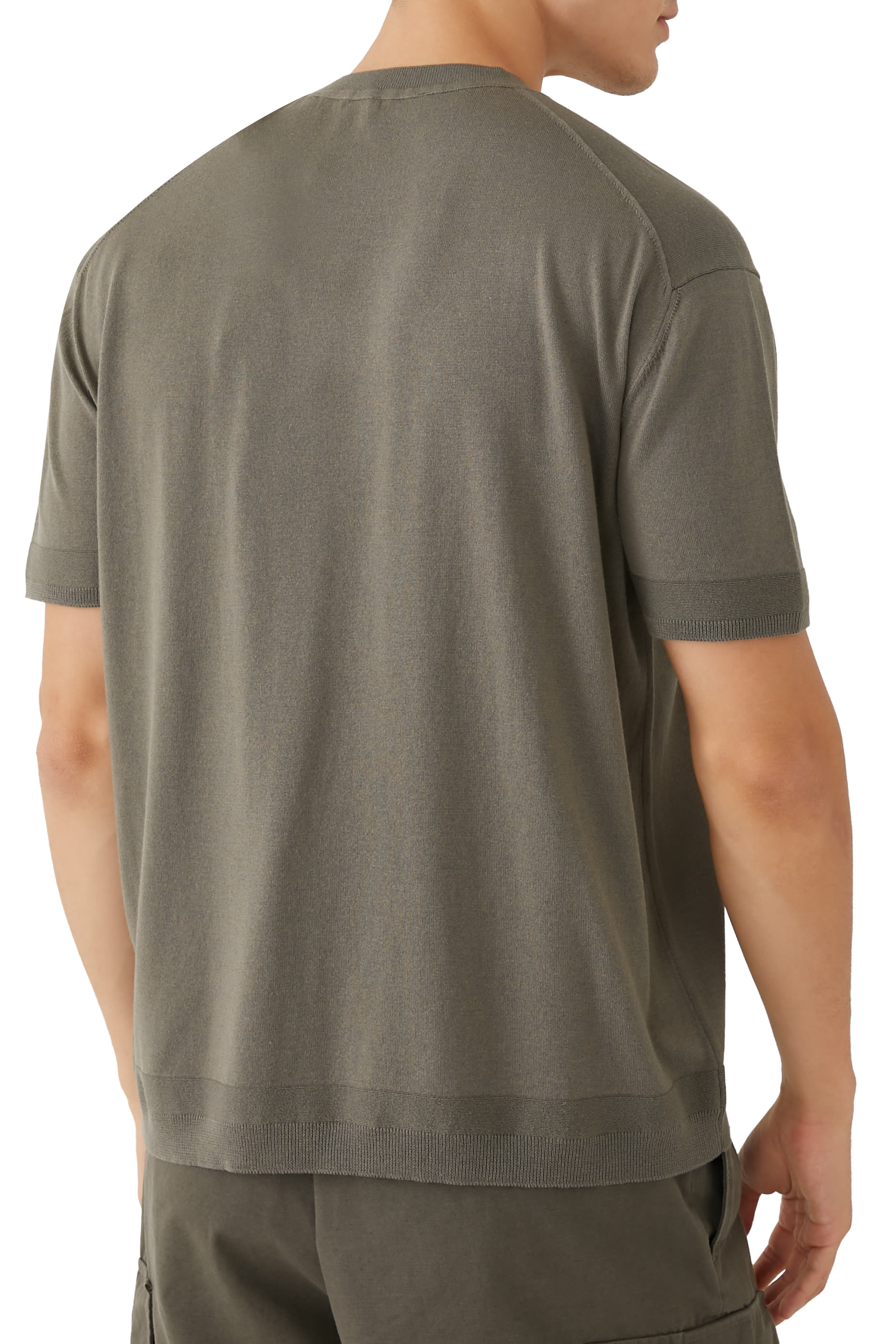 تيشيرت منسوج حرير وقطن