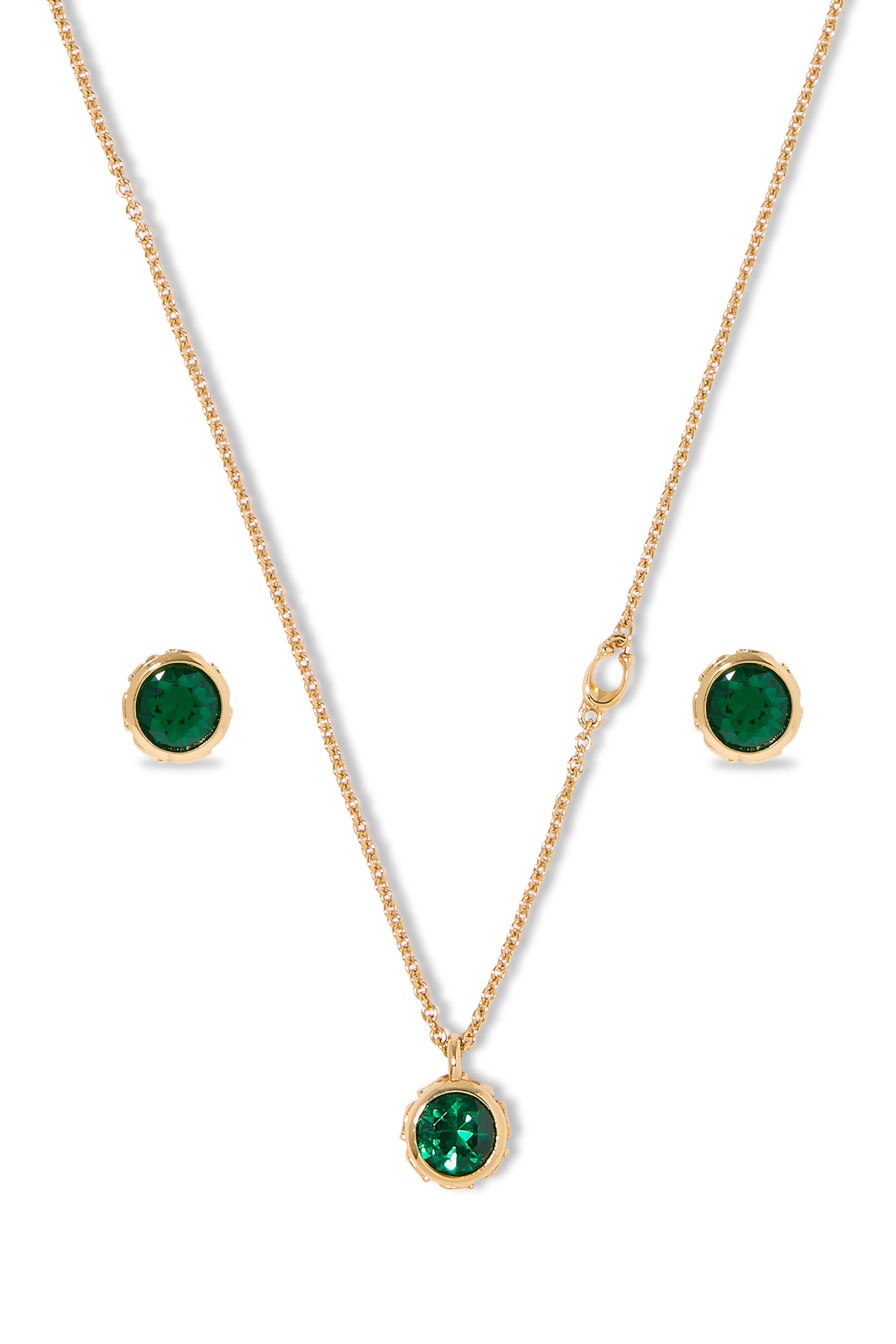 طقم قلادة وأقراط بأحجار