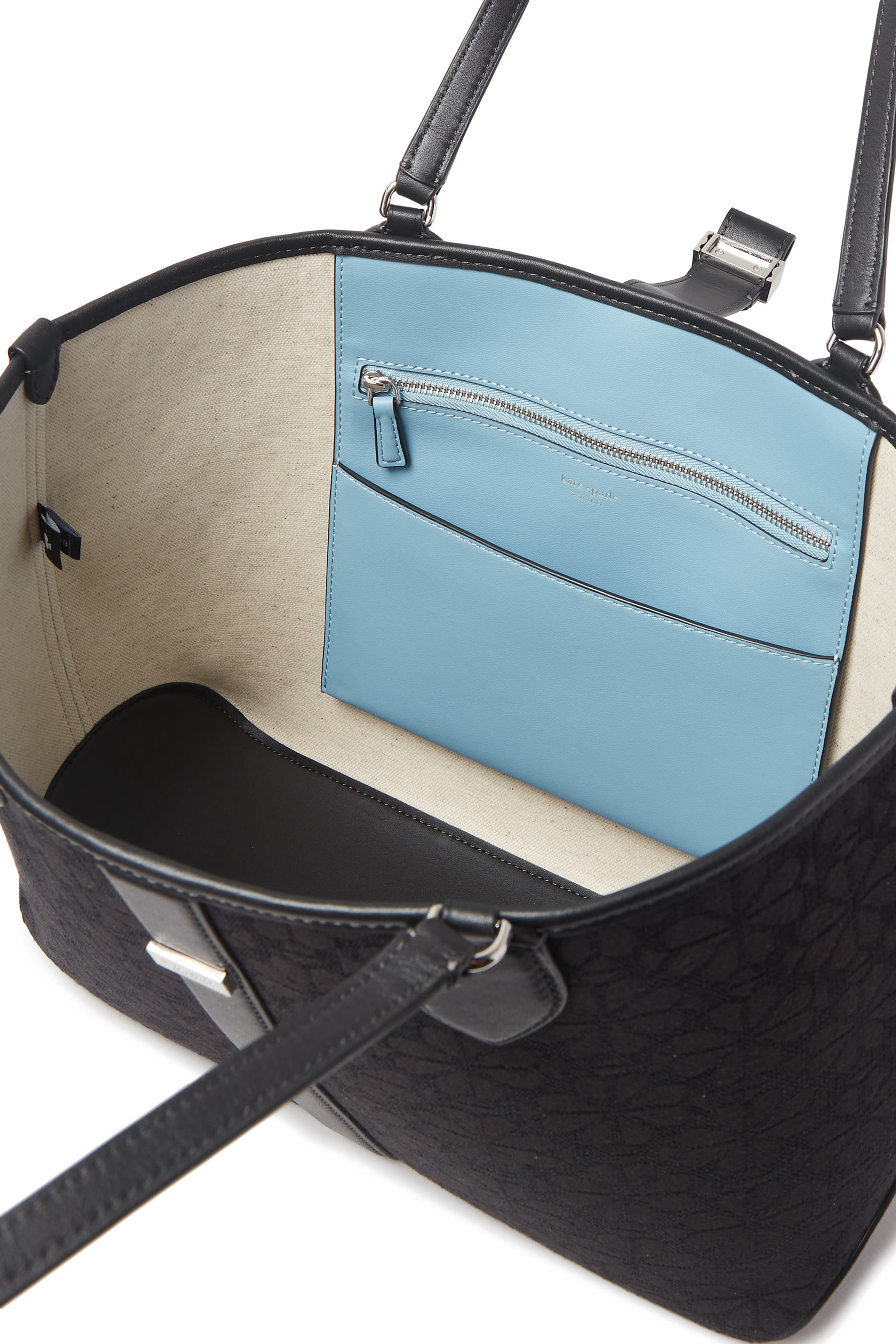 حقيبة يد متوسطة بنقشة زهور بالشكل البستوني جاكار