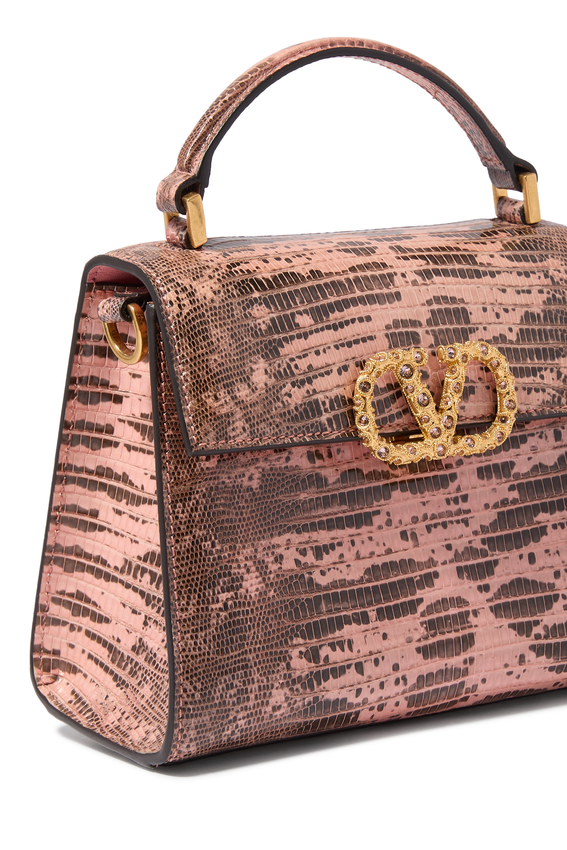 حقيبة بيد علوية مزينة بحروف شعار الماركة