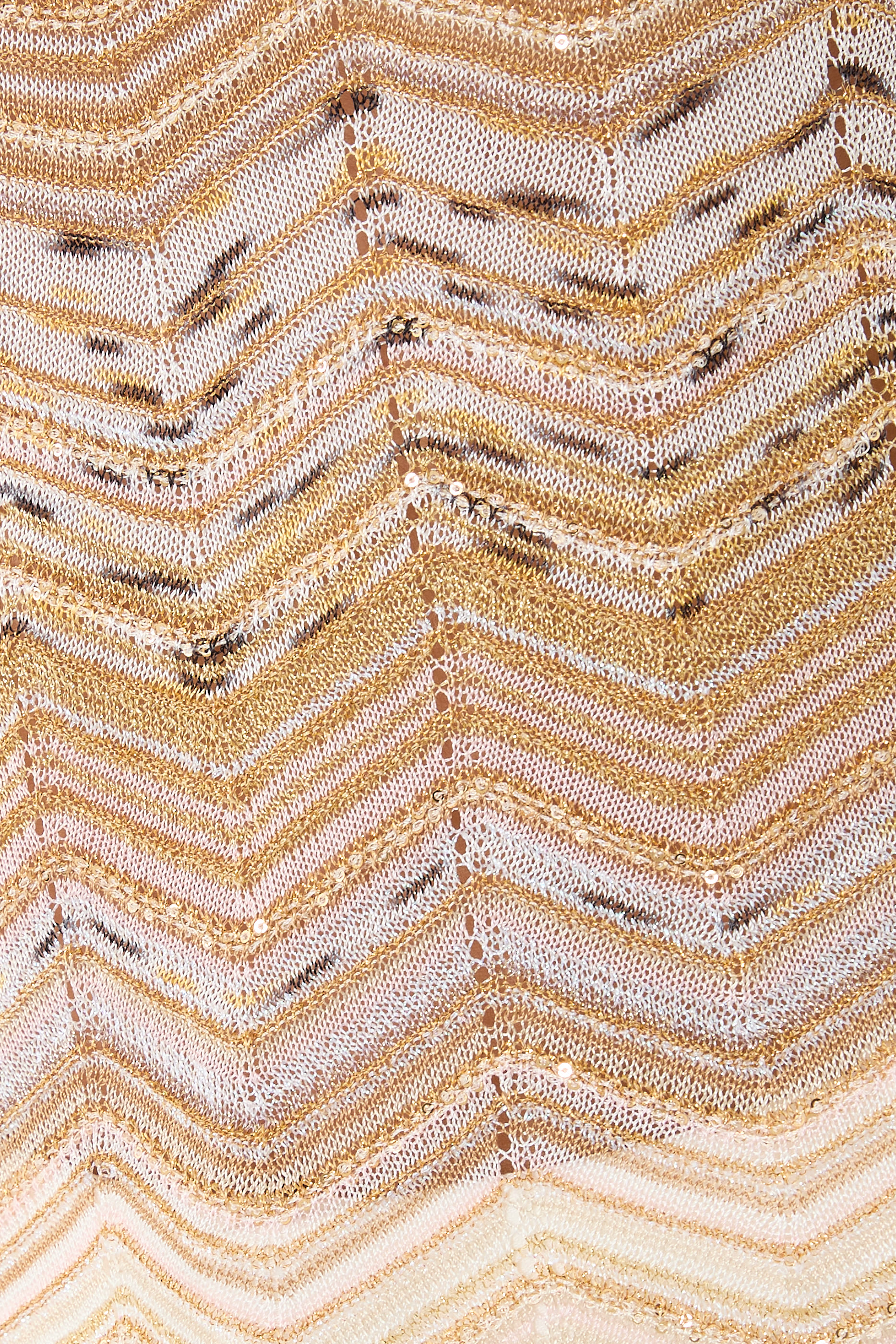 بلوزة بياقة ضيقة وبلا أكمام فيسكوز لاميه بنمط شيفرون