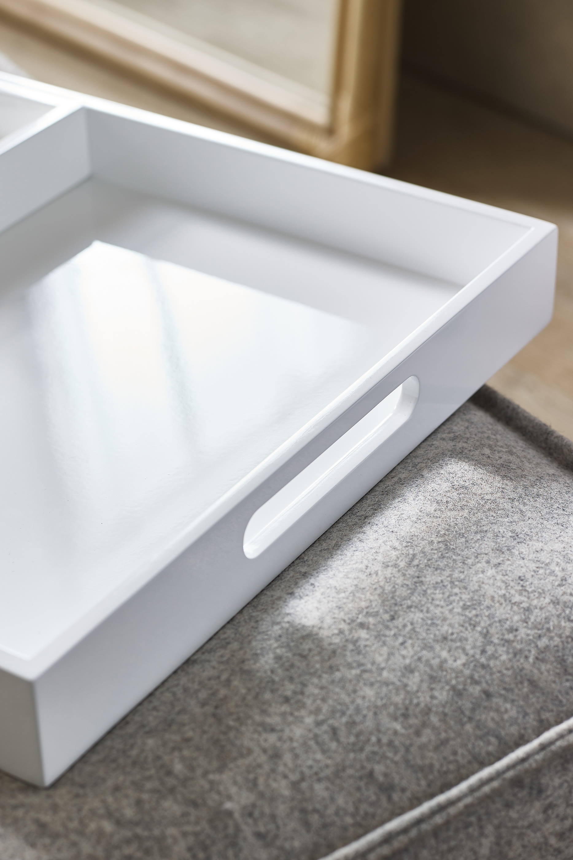 مجموعة صواني كبيرة مطلية بتصميم مستطيل