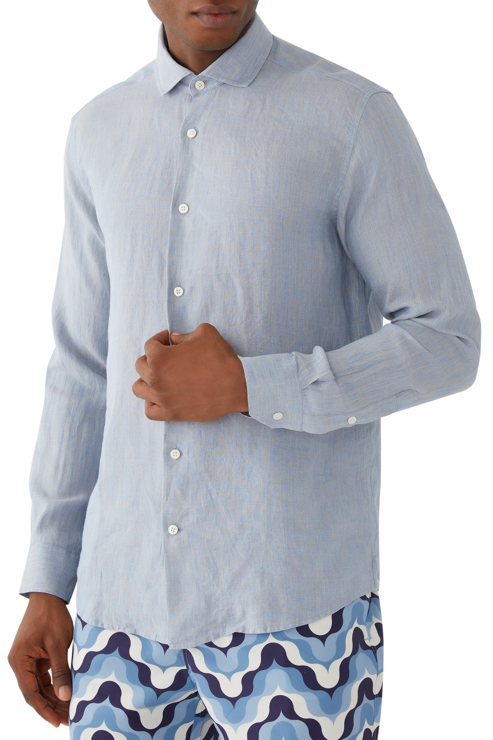 قميص أنطونيو بأكمام طويلة كتان