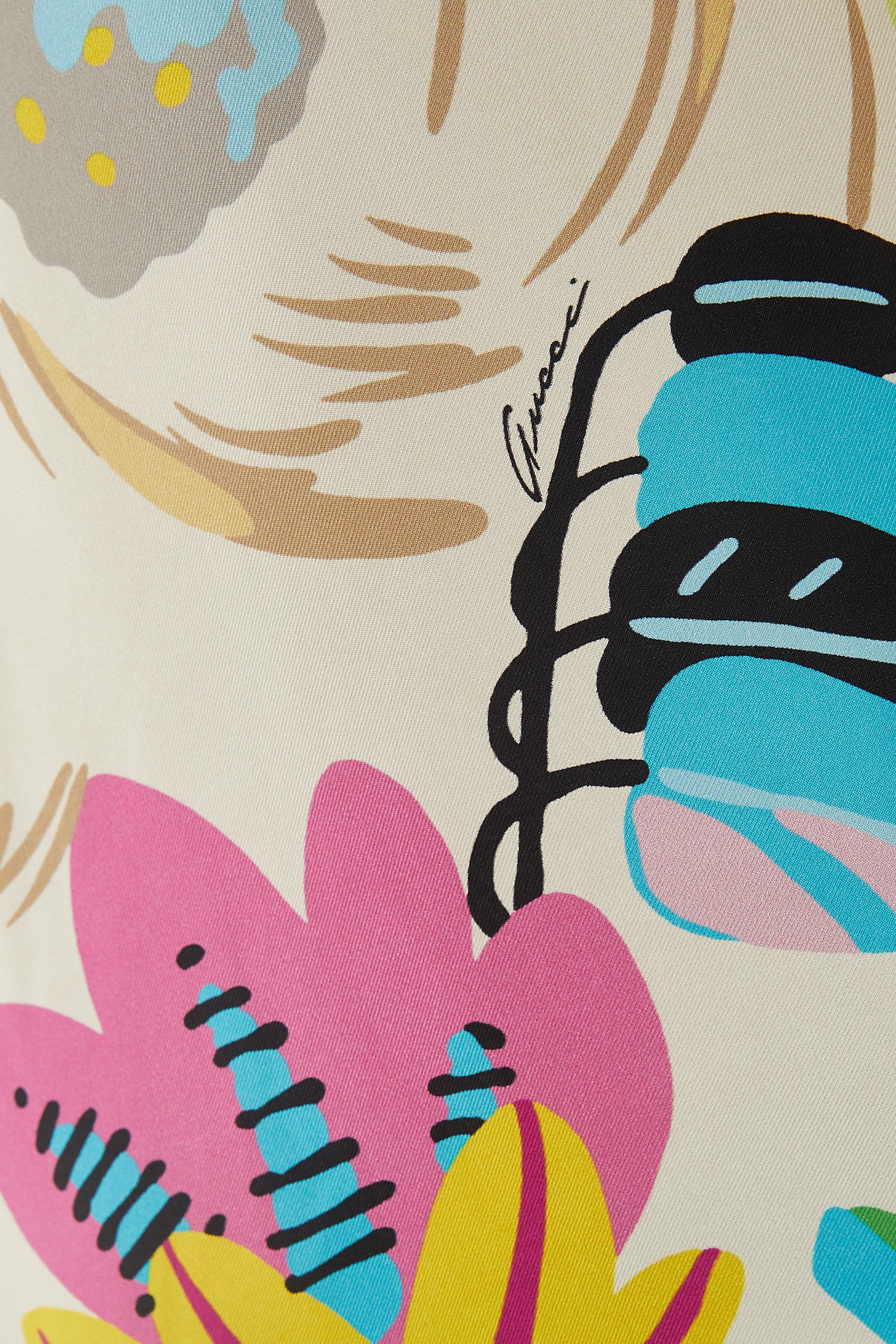 تيشرت حرير بطبعة زهور