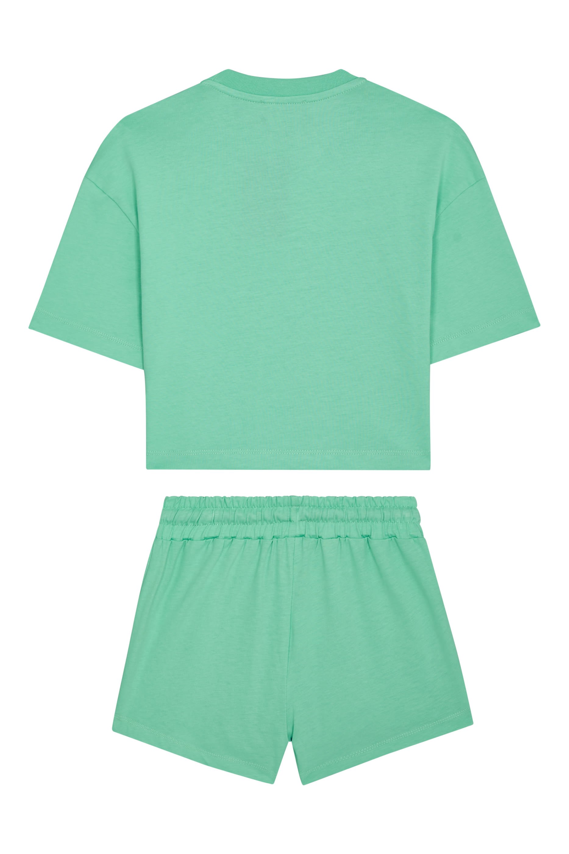 طقم شورت وتيشيرت بطبعة دب تيدي للأطفال