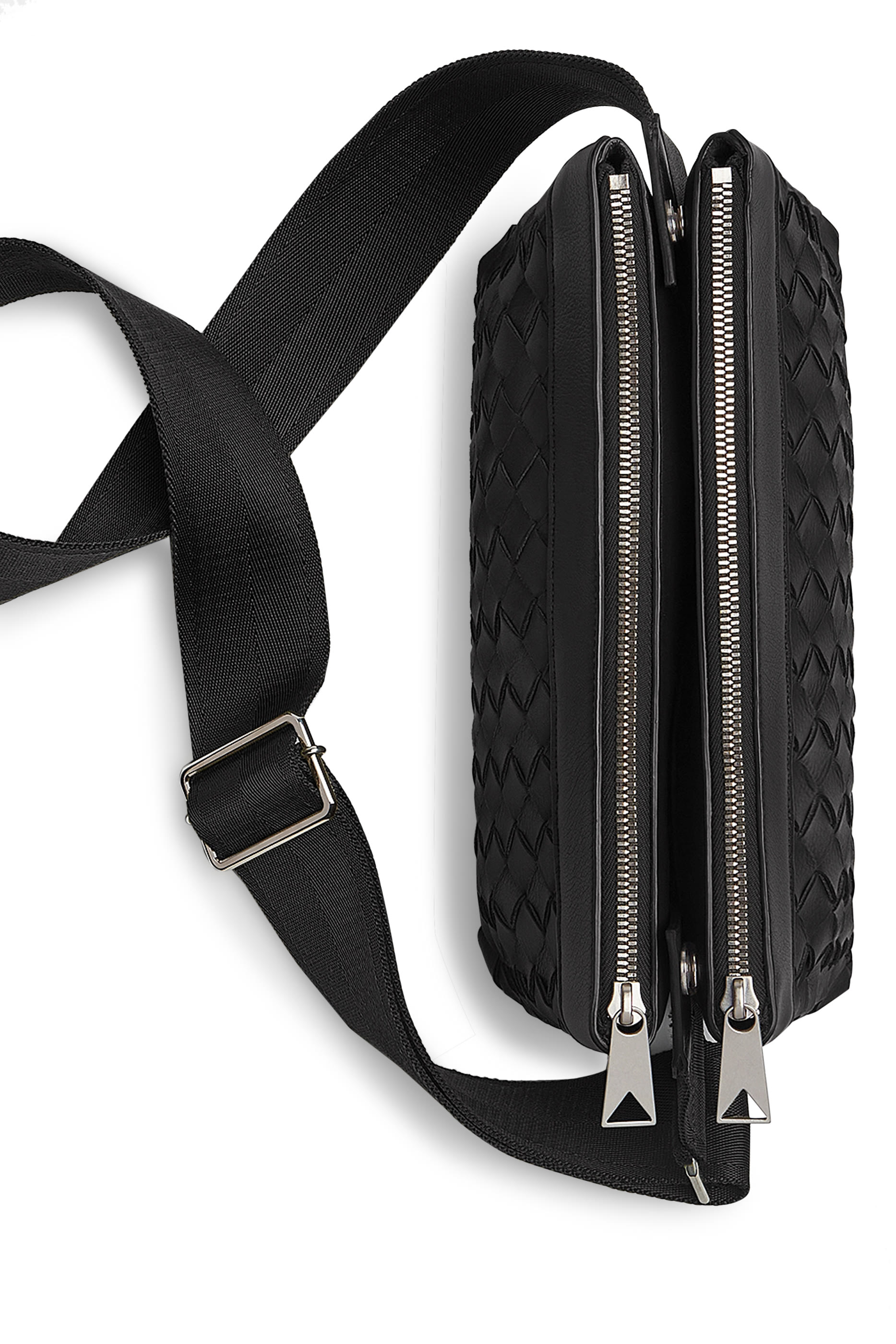 حقيبة مسنجر جلد بتصميم مجدول