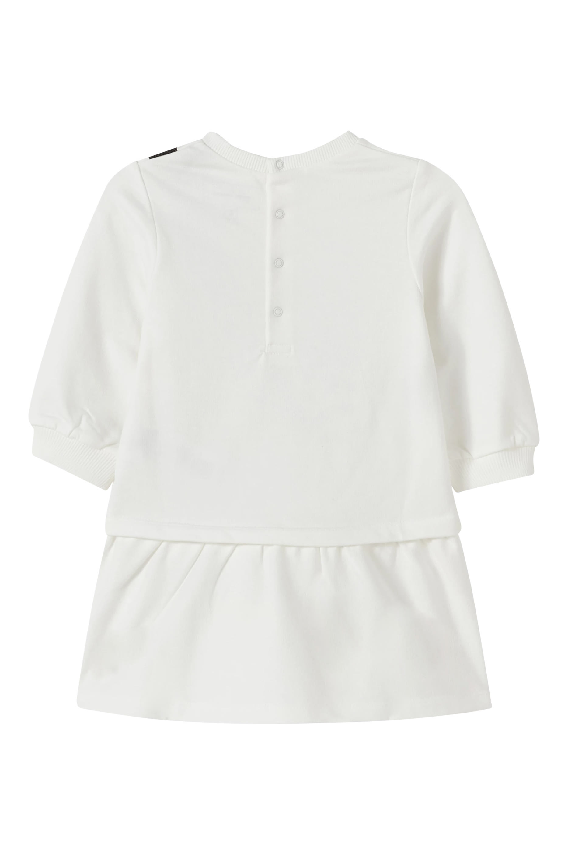 فستان بنقشة حقيبة بشعار الماركة للأطفال