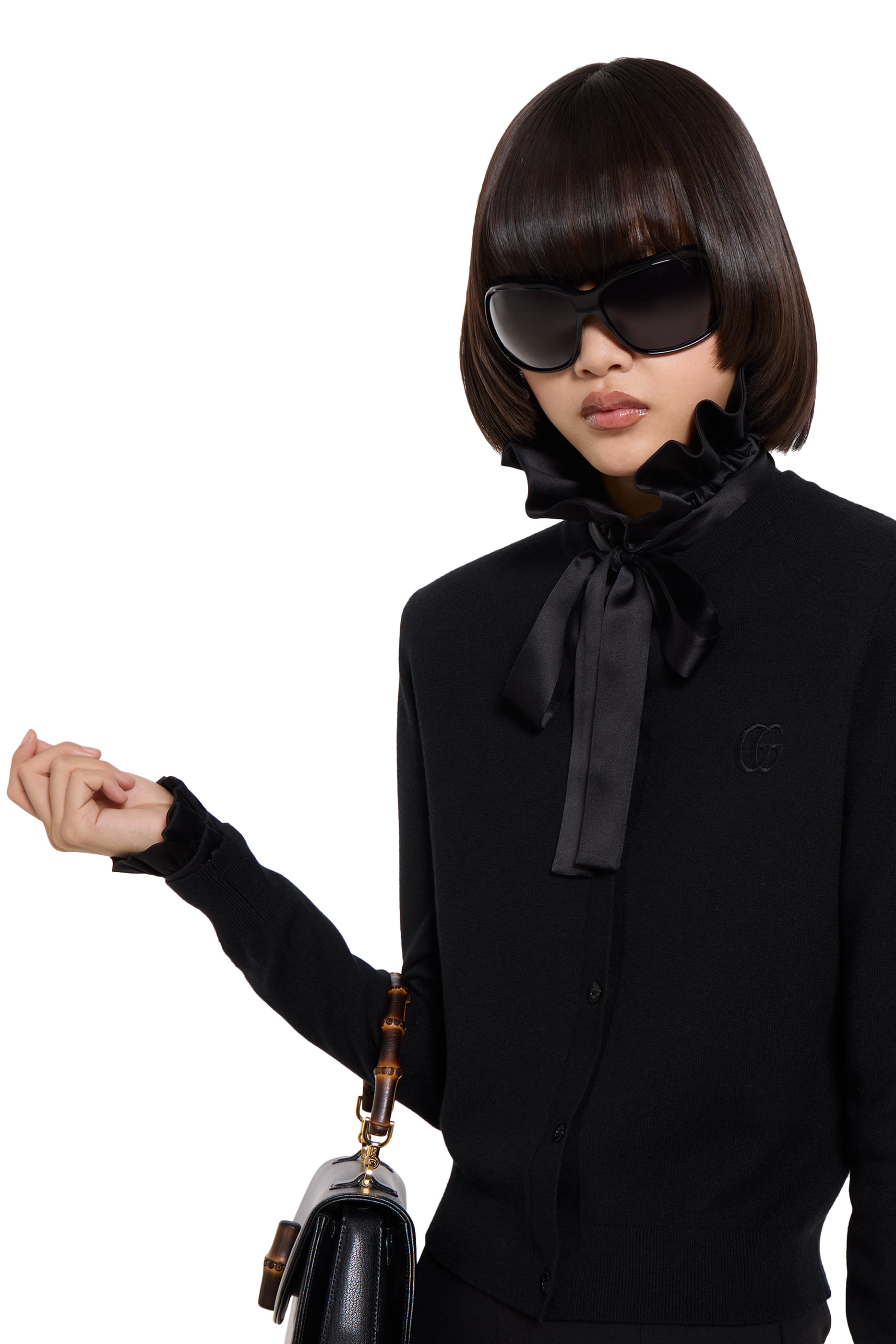 كارديغان مطرز نسيج صوف