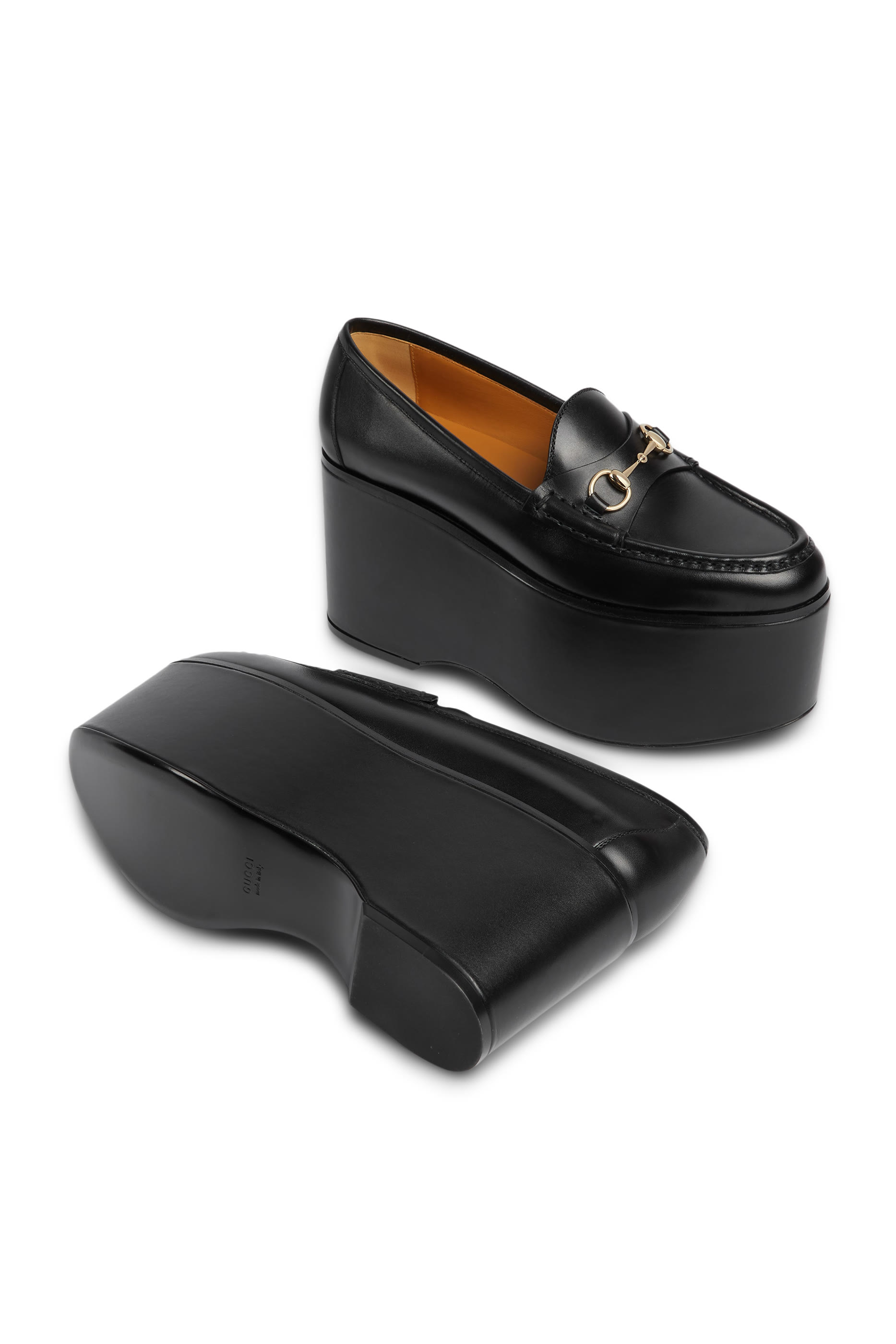 حذاء سهل الإرتداء 90 بنعل سميك وحلية لجام الحصان جلد