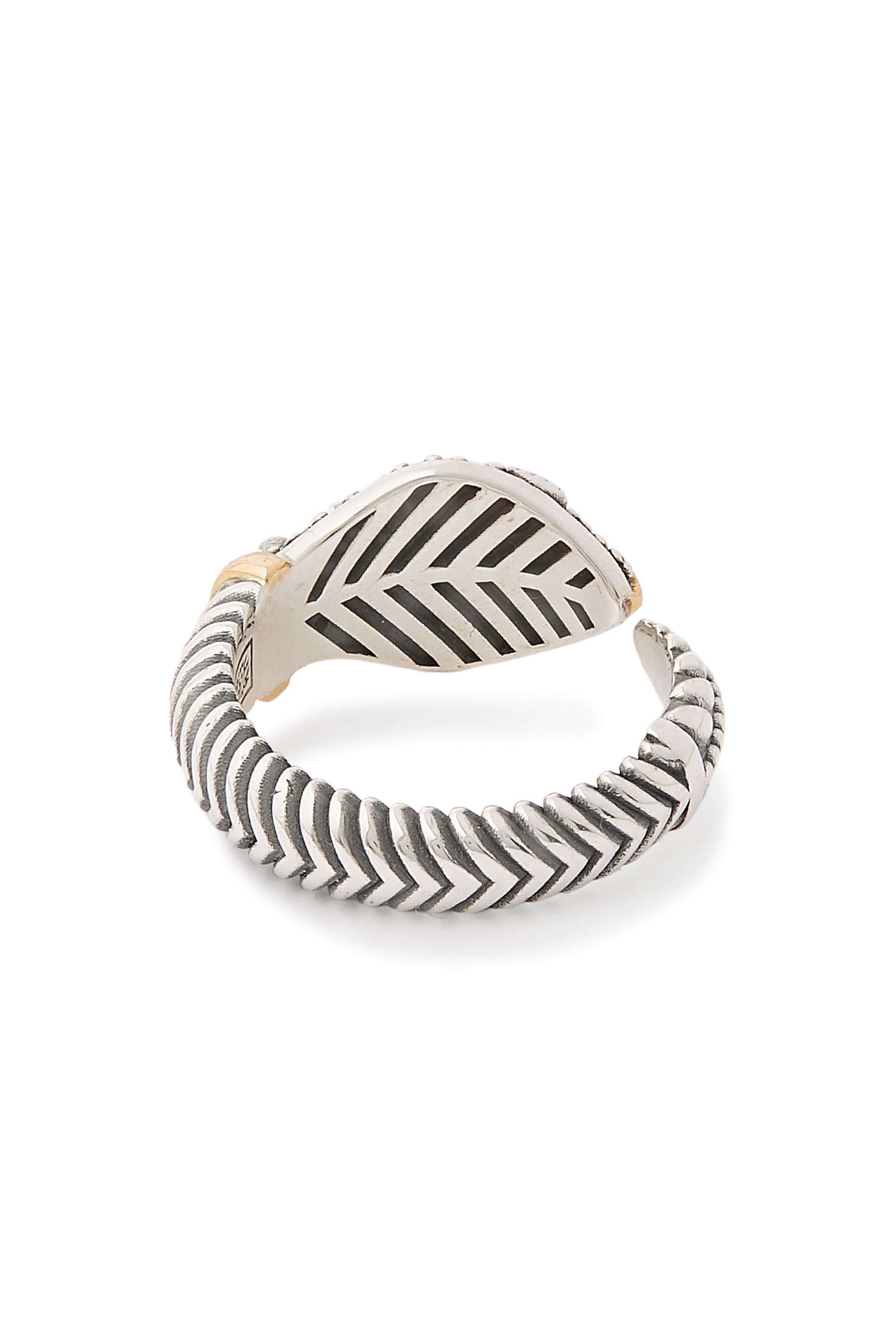 خاتم غاردين سنيك مرصع بالماس والعقيق الأخضر، فضة إسترلينية وذهب أصفر عيار 18