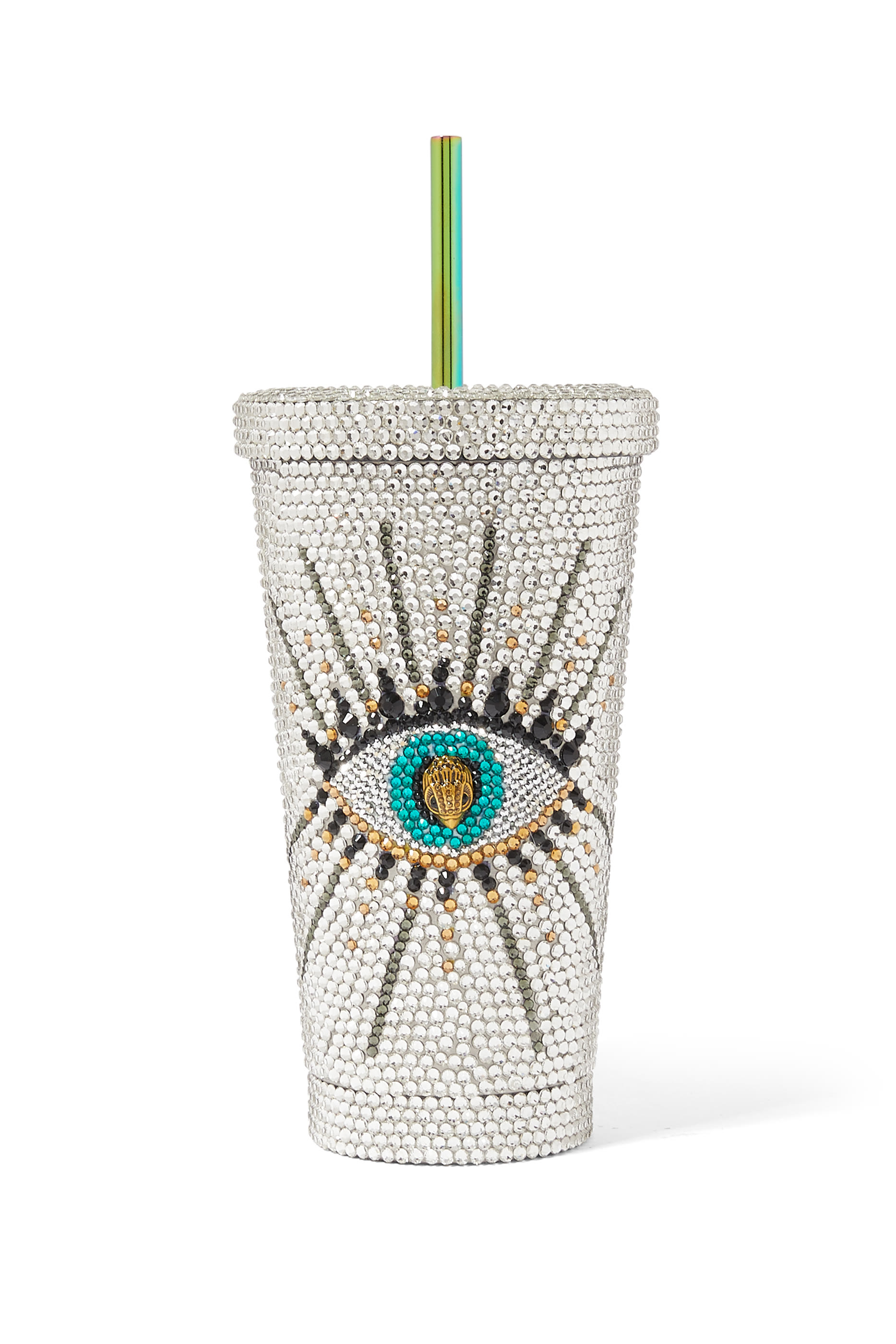 كوب مزين بالكريستال وقلوب