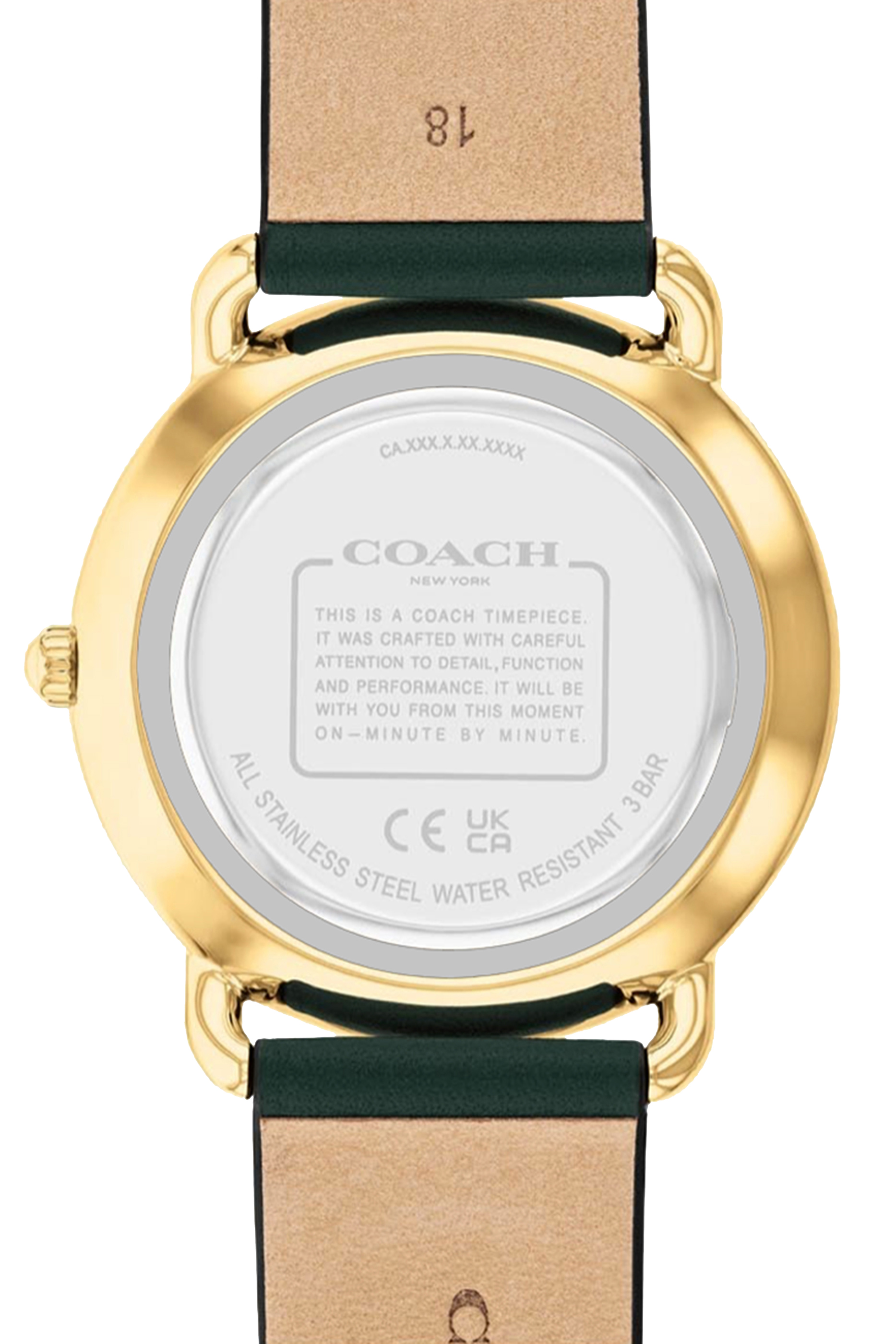 ساعة إيليوت كوارتز بمينا خضراء وسوار جلد مقاس واحد