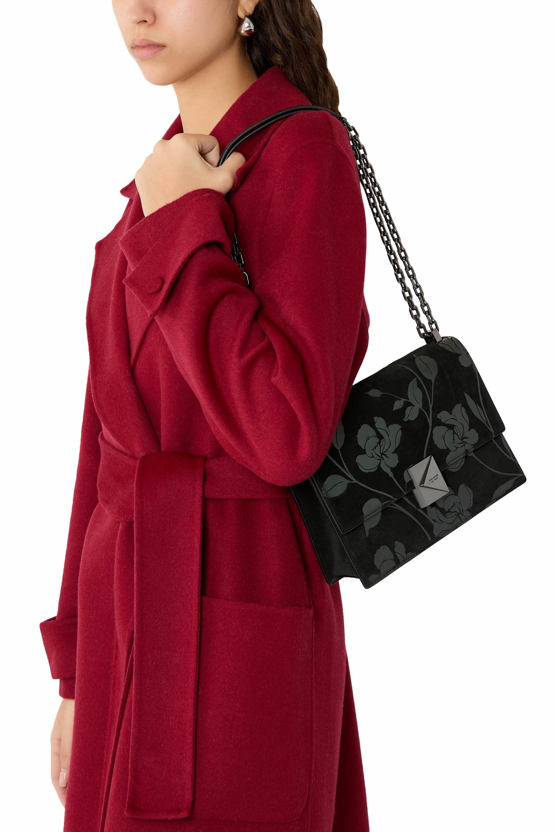 حقيبة كتف بنقشة زهور