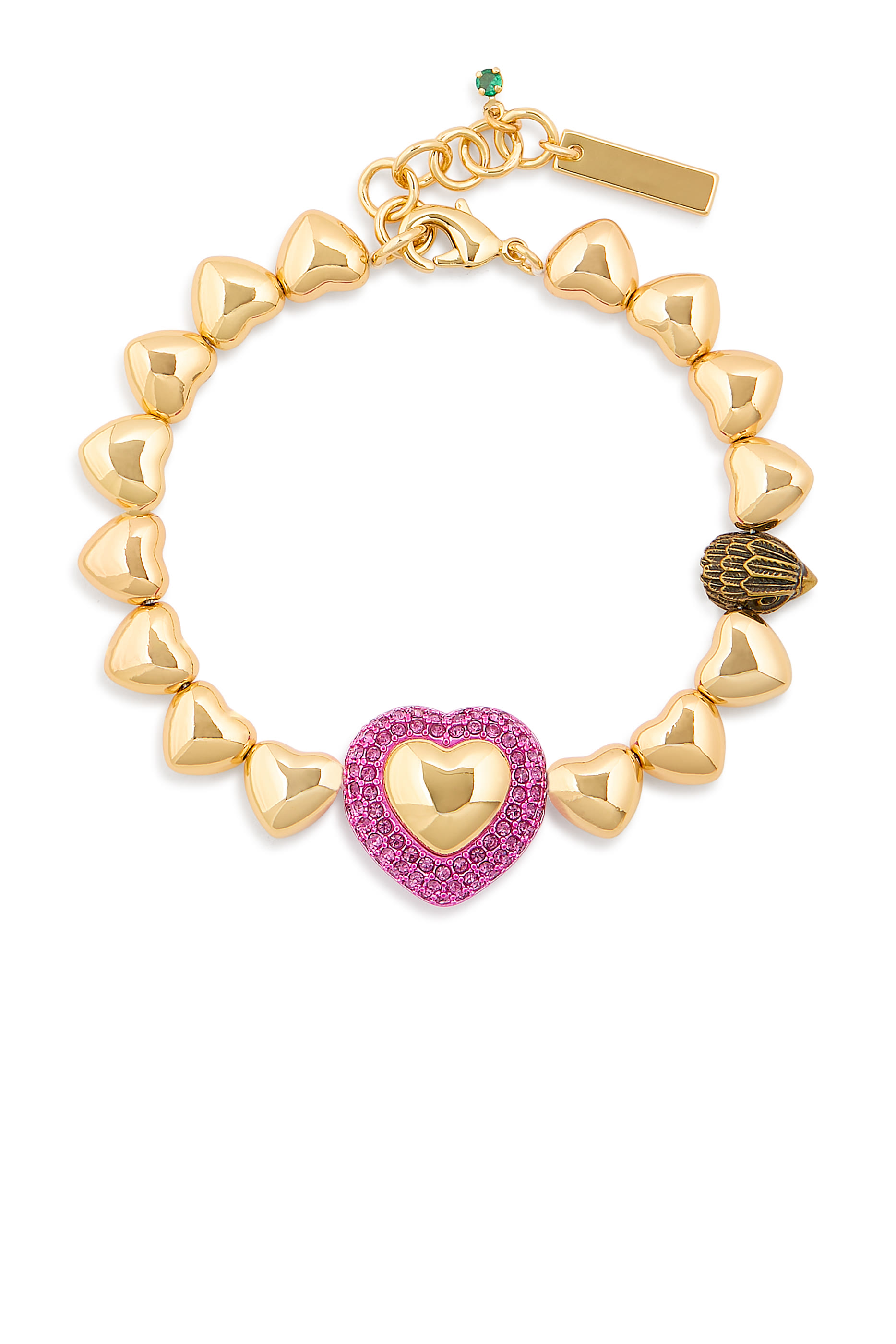 سوار بحلية بتصميم قلب مرصعة بخرز