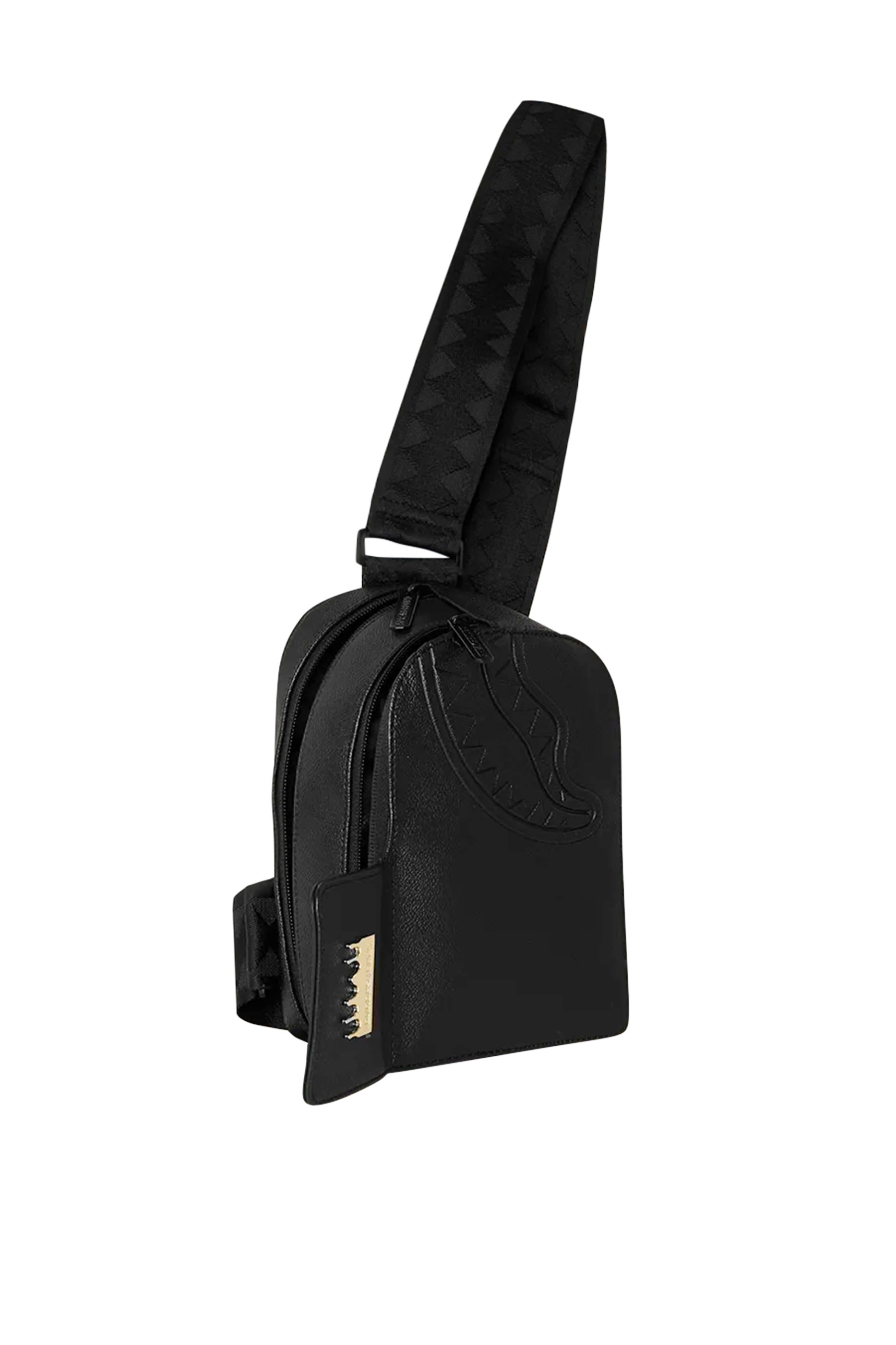 حقيبة ظهر بحمالة ونقشة قطرات بلون ذهبي للأطفال