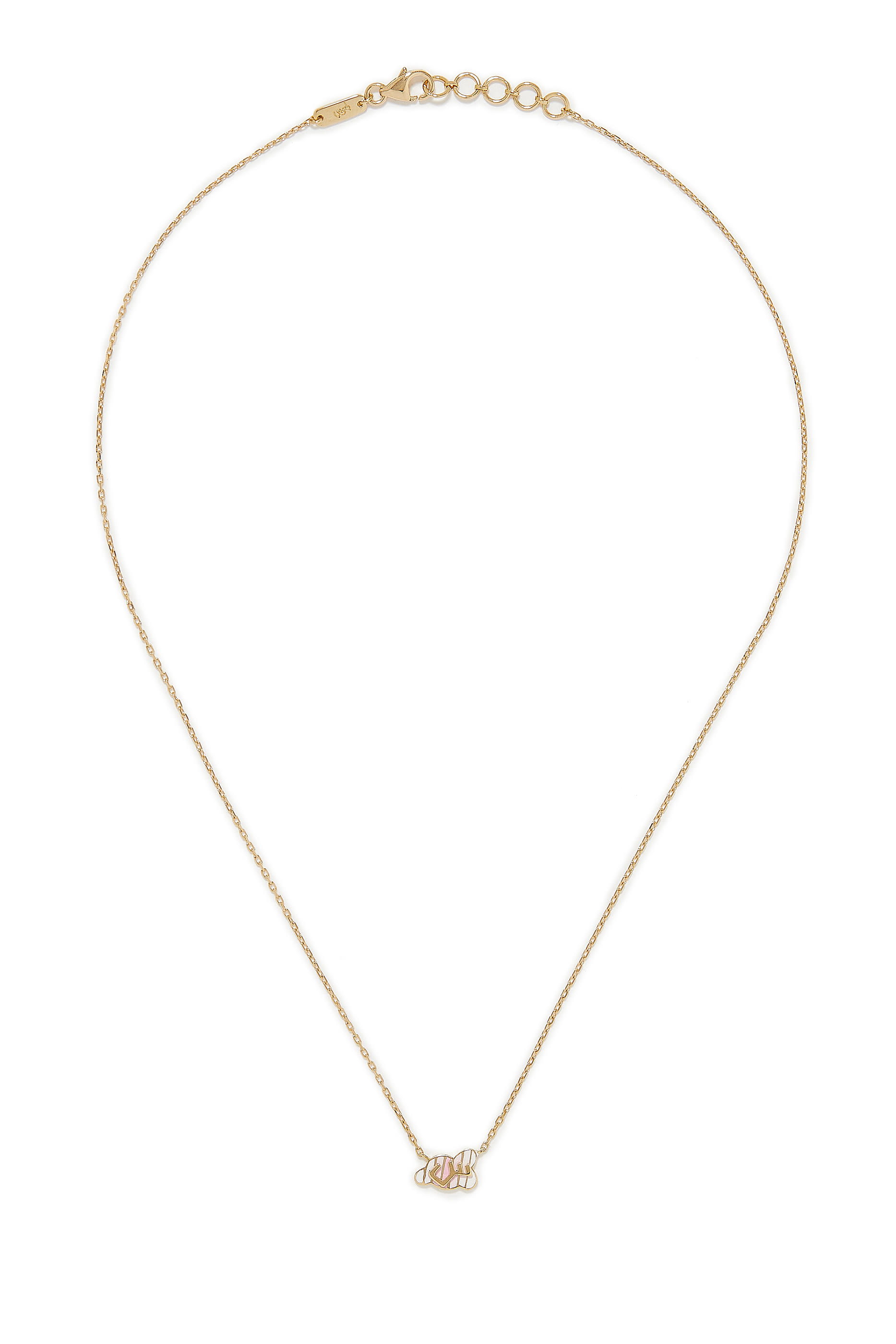 قلادة للأطفال بدلاية بتصميم سحابة مطلية بالمينا، ذهب أصفر عيار 18