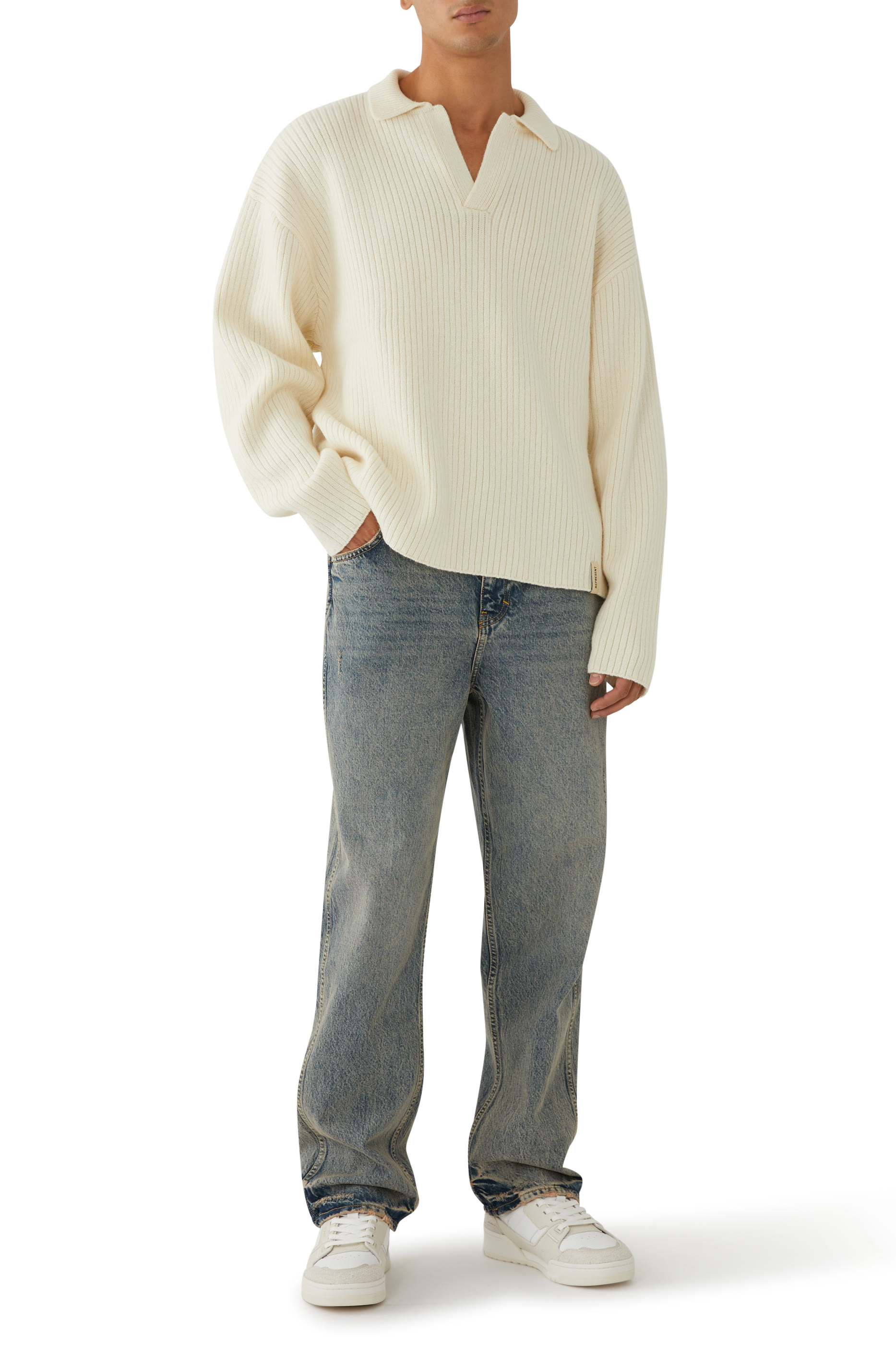 سترة بولو نسيج مضلع