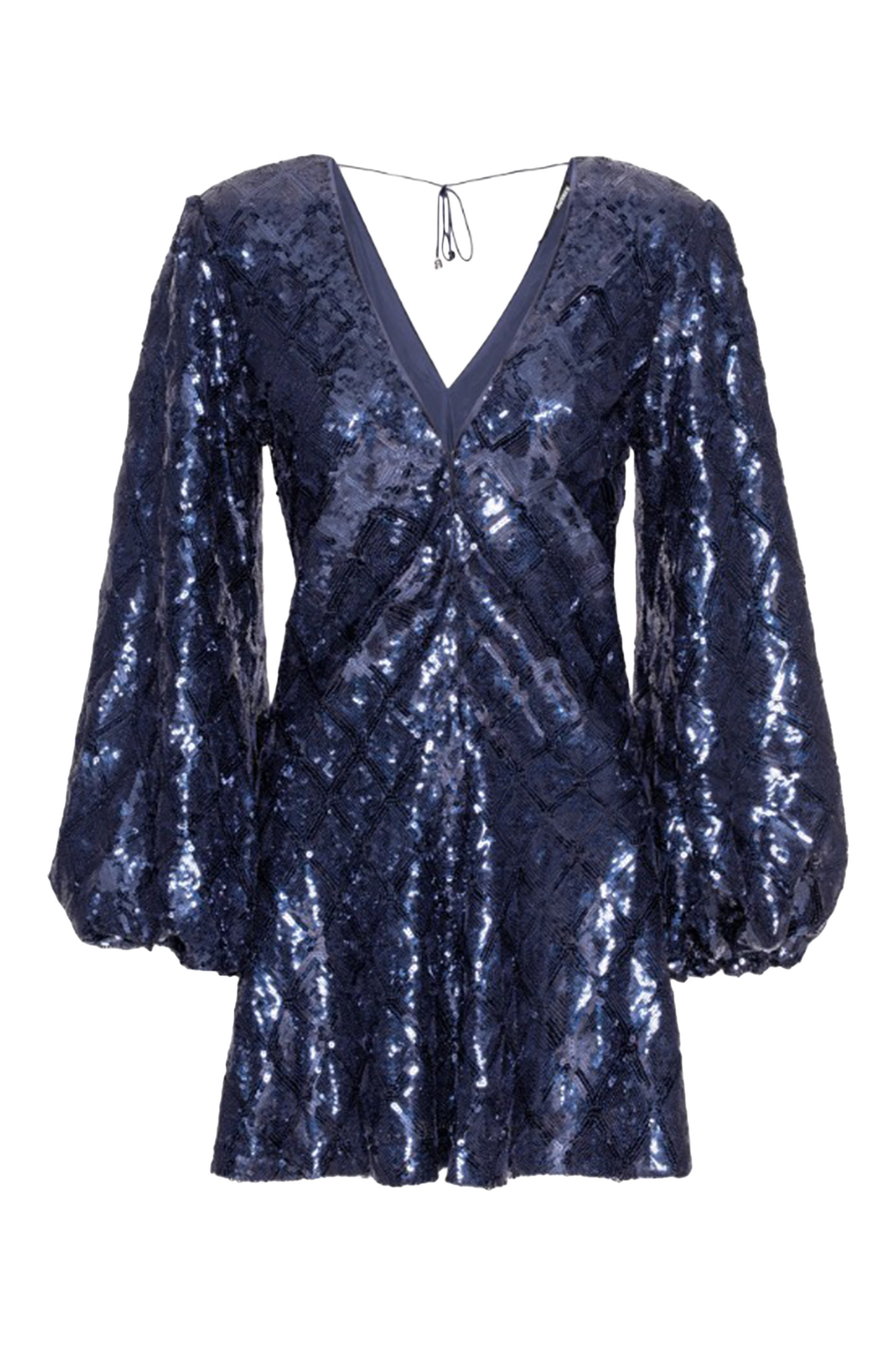 فستان قصير واسع مطرز بالترتر