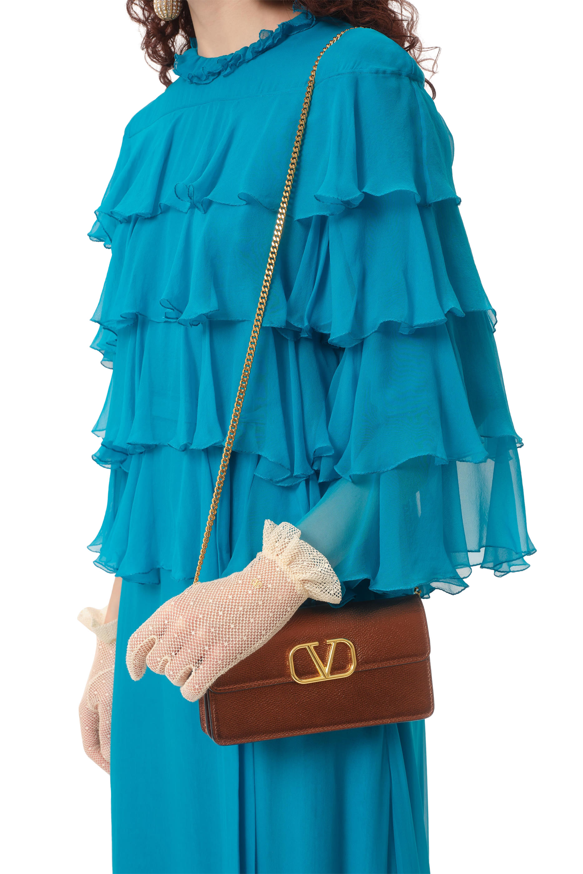 محفظة بسلسلة وحلية شعار الماركة