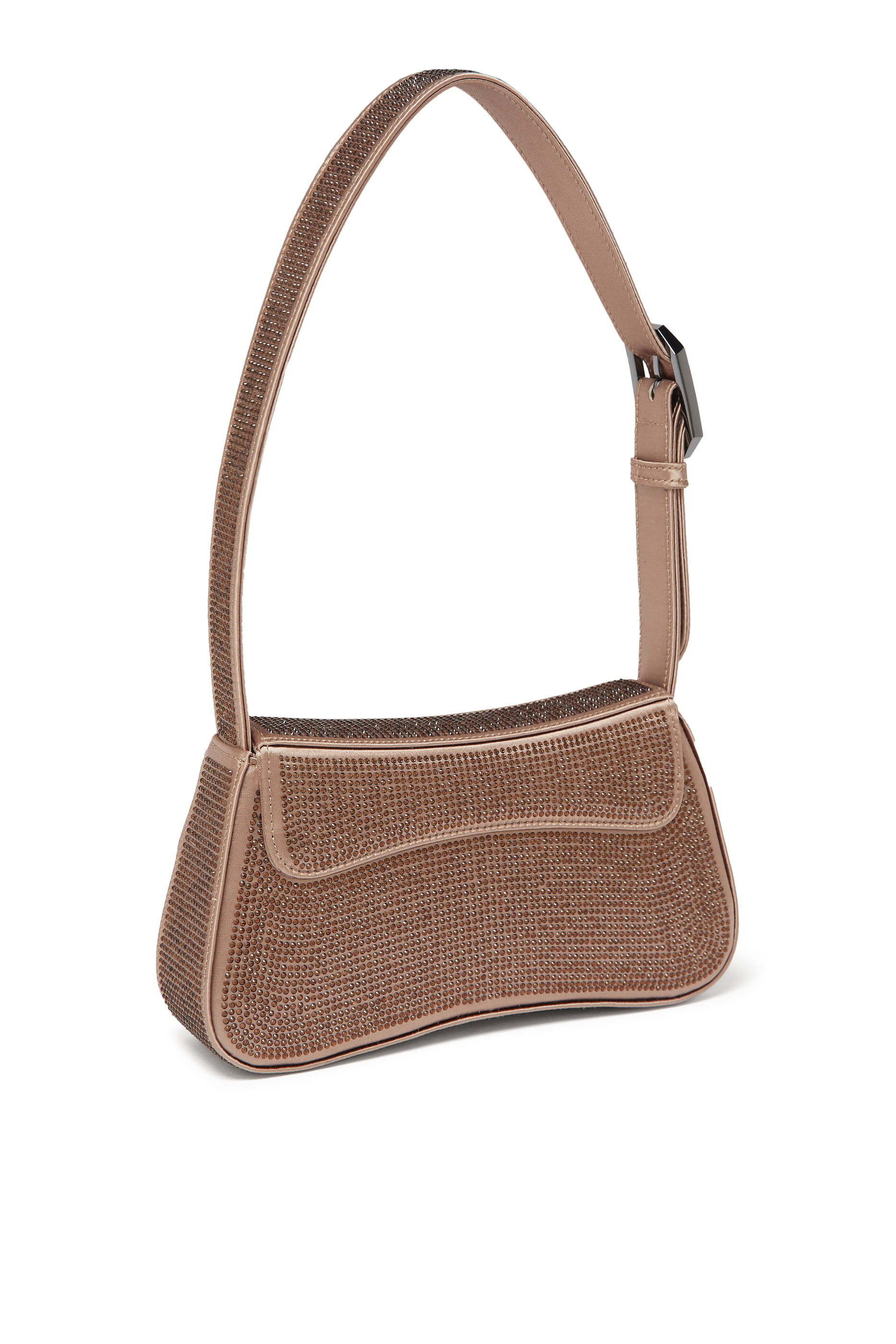 حقيبة كتف بتصميم مستطيل مزينة بالراين ستان