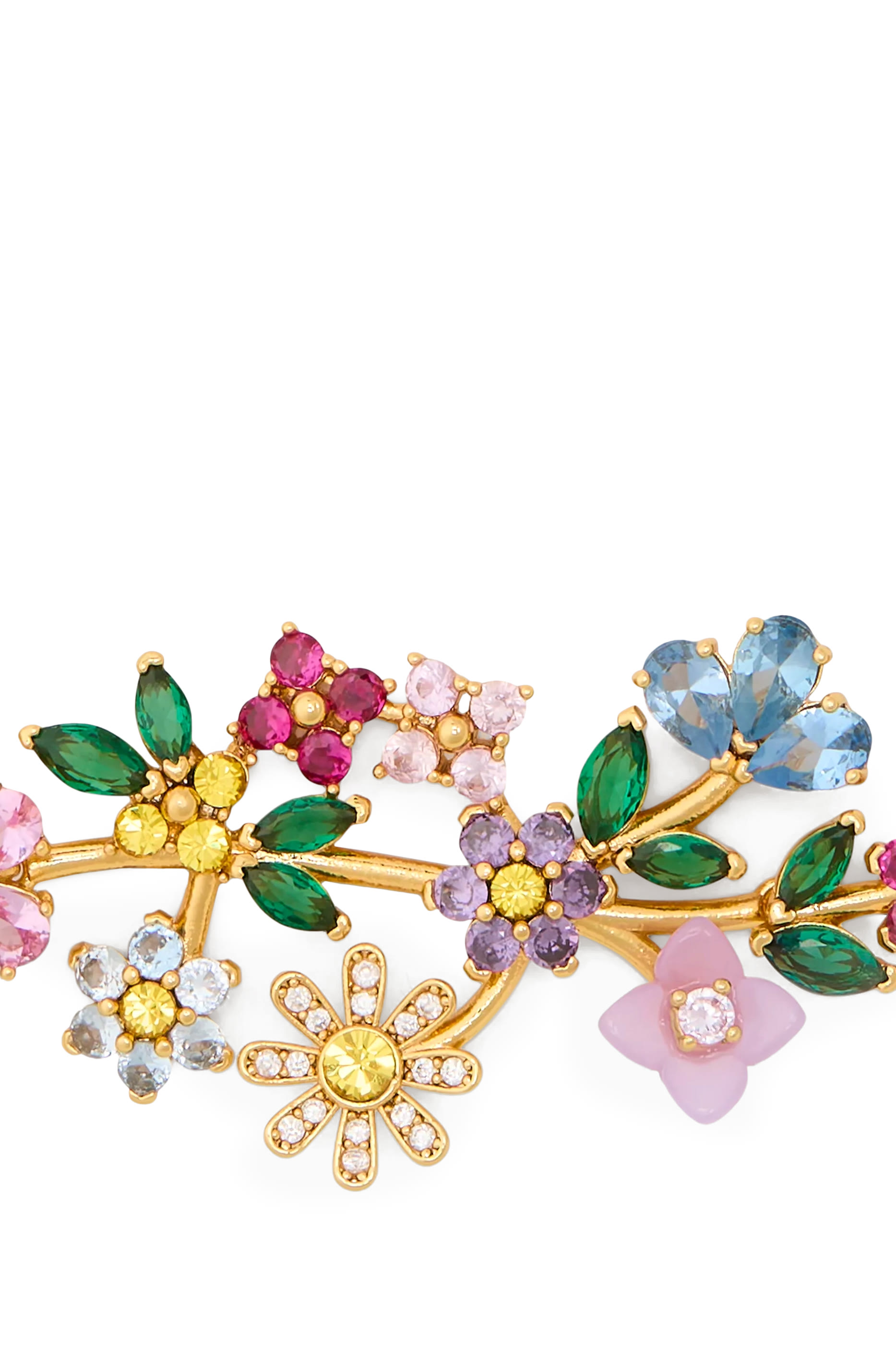 قلادة براستينغ بلومز مرصعة بأحجار زركونيا مكعبة، حجر زجاجي تشيكي، راتنج