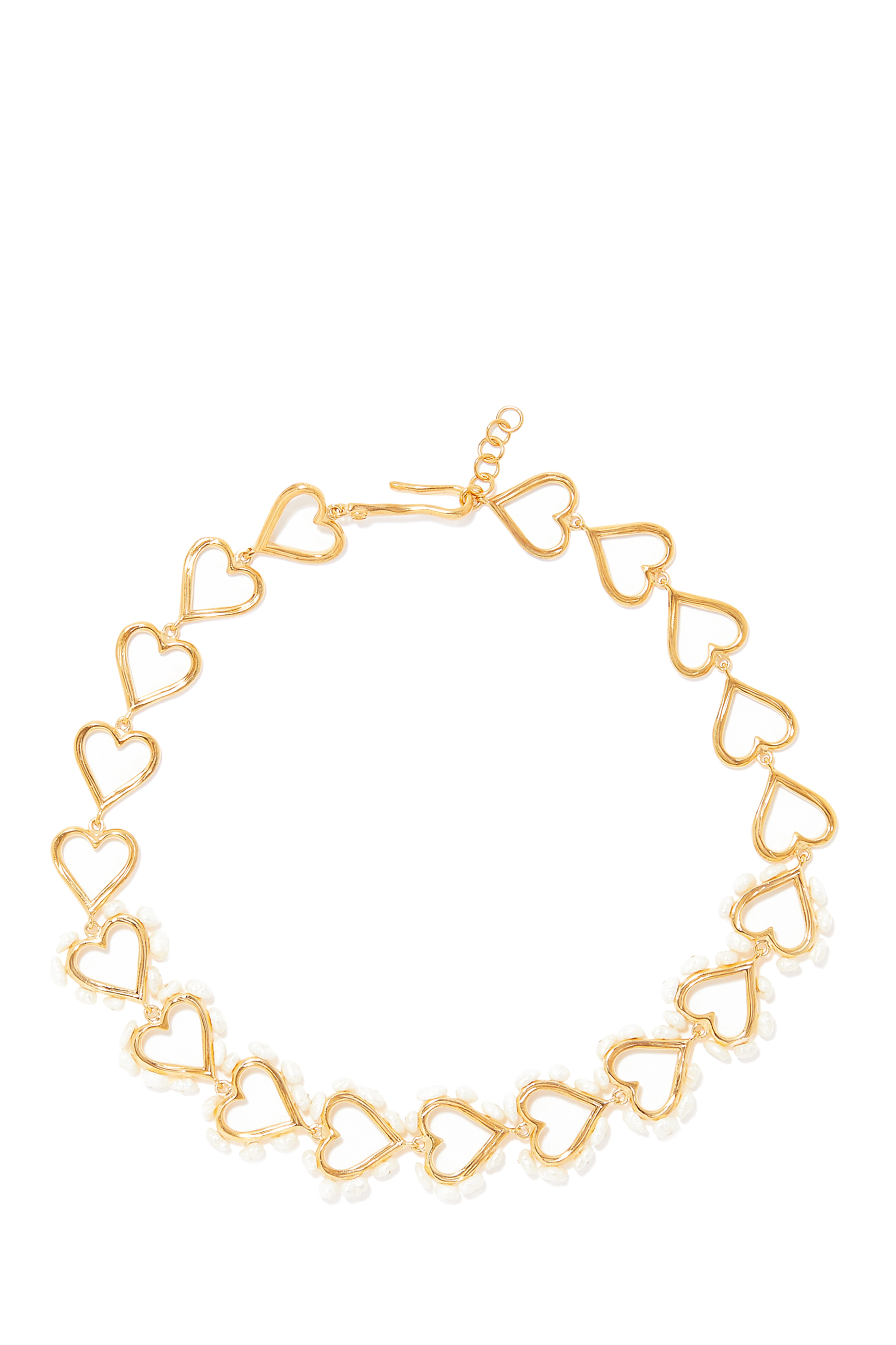 قلادة رقبة بحلي على شكل قلب