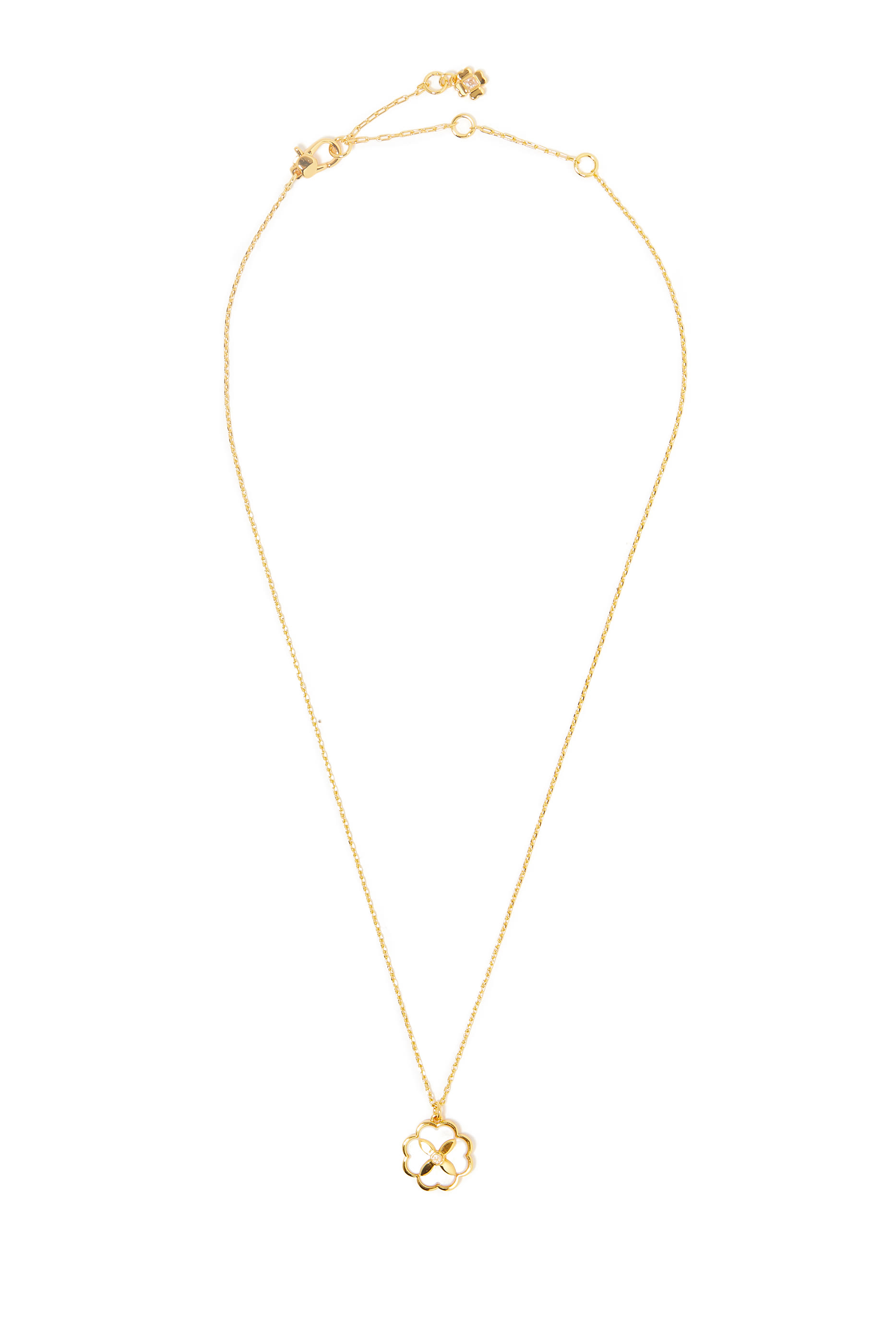 قلادة هيرتاج بلوم بدلاية مرصعة بأحجار زركونيا مكعبة ولؤلؤ صناعي معدن مطلي