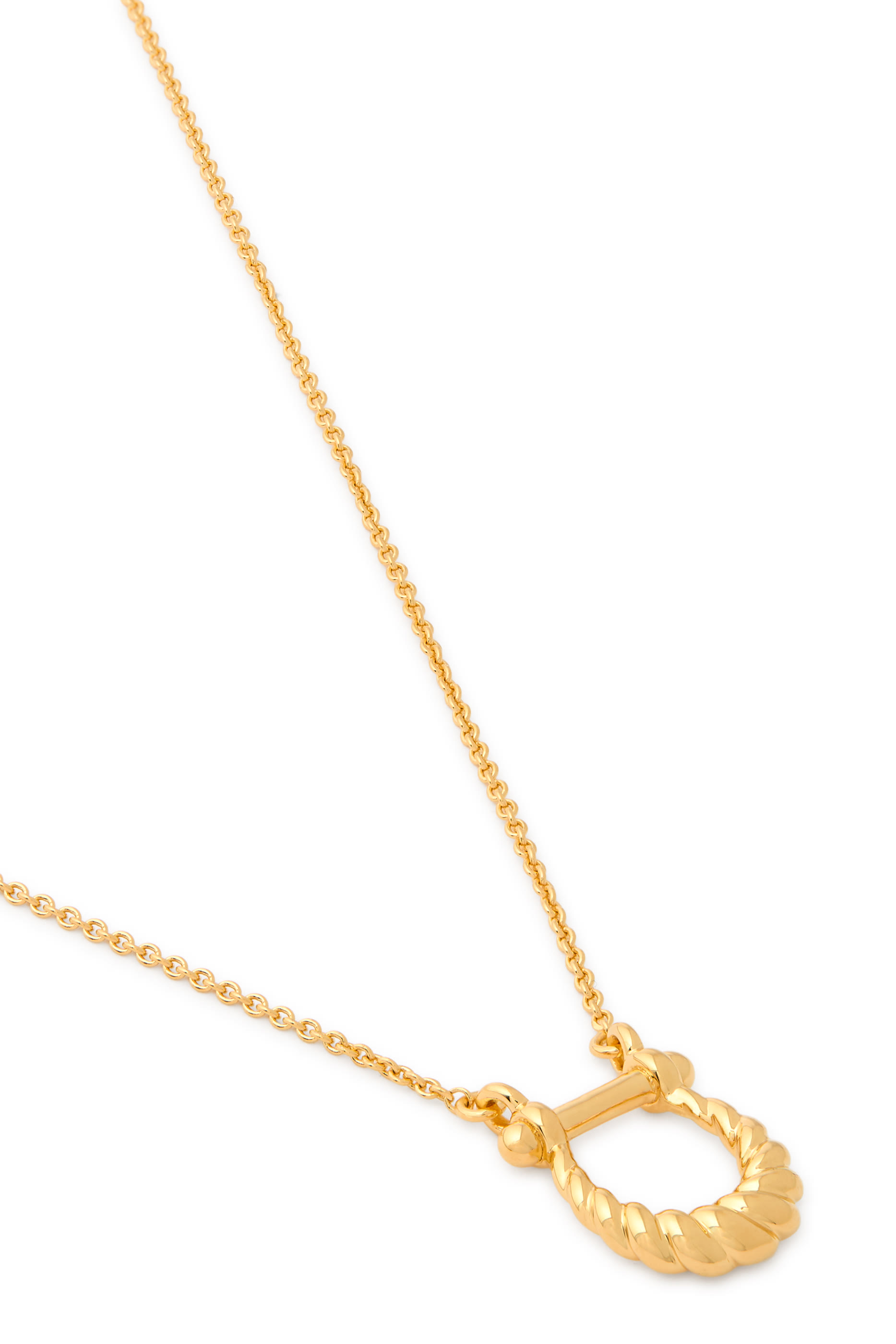 قلادة بدلاية بتصميم حدوة حصان بإصدار لرأس السنة الصينية، نحاس مطلي بذهب معاد تدويره عيار 18 قيراط