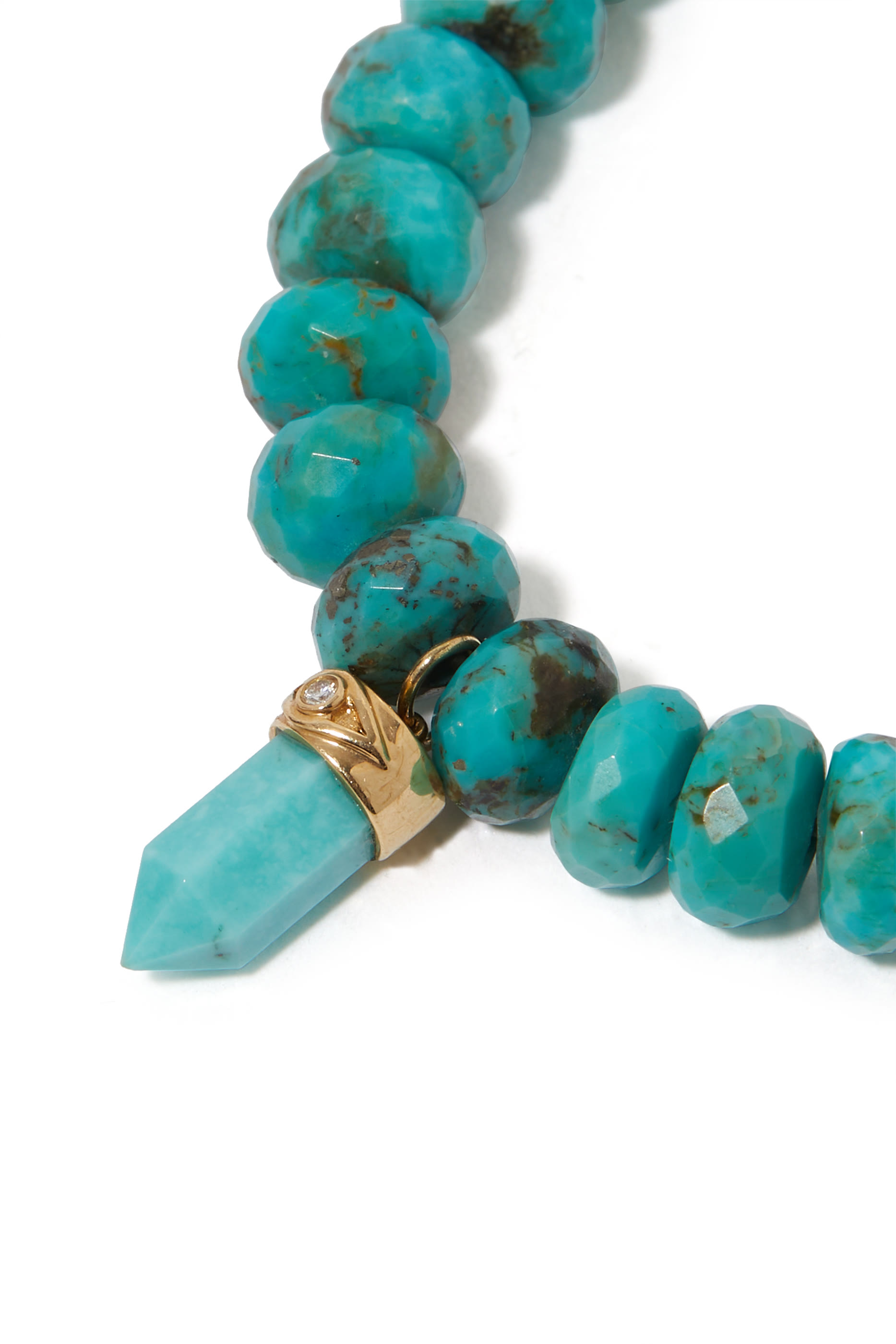 سوار بحلية بتصميم عين حسود مرصع بالماس والفيروز ذهب أصفر عيار 14