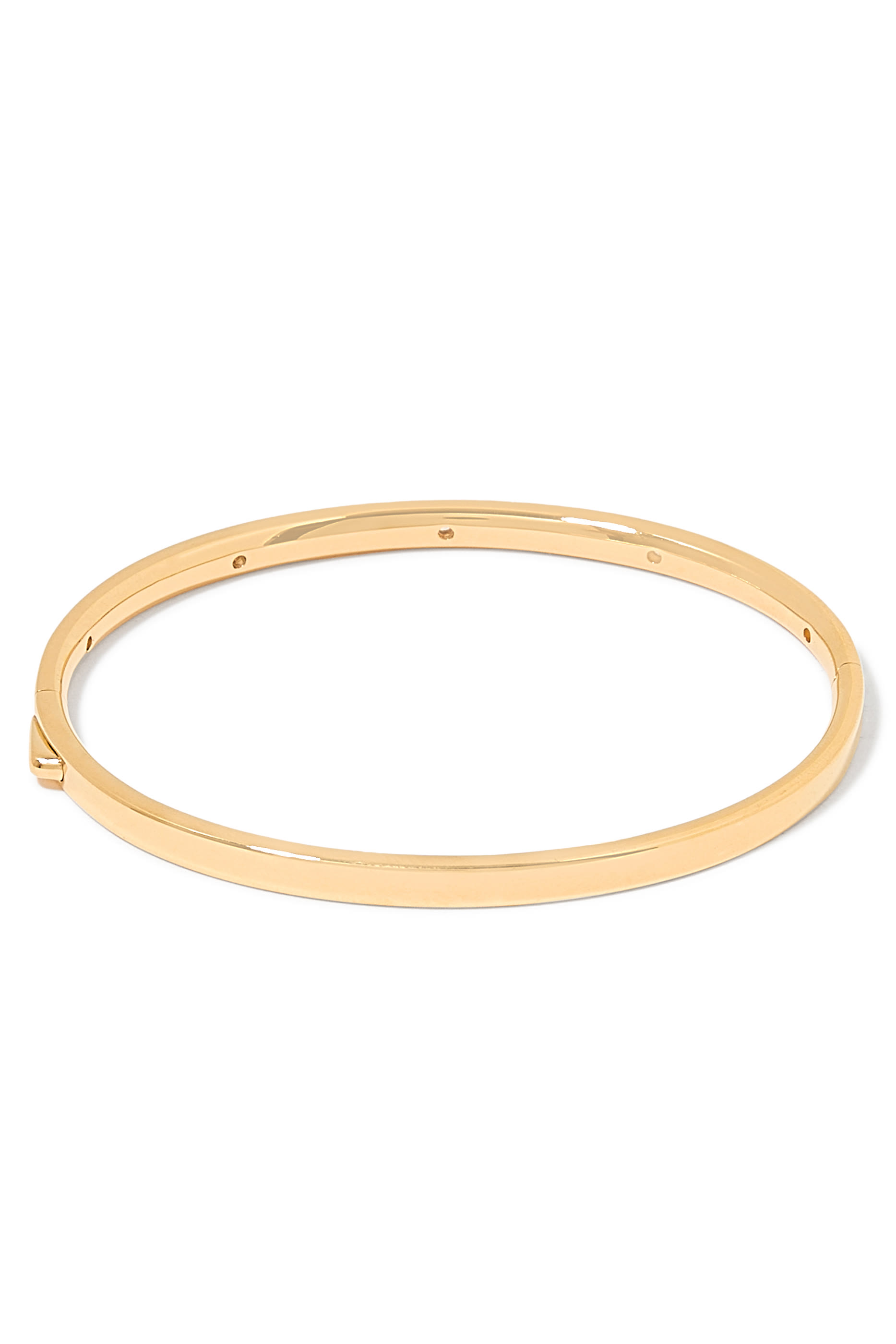 سوار انترستيلر بمفصل مرصع بأحجار زركونيا مكعبة، فضة اسرلينية مطلية بذهب عيار 18