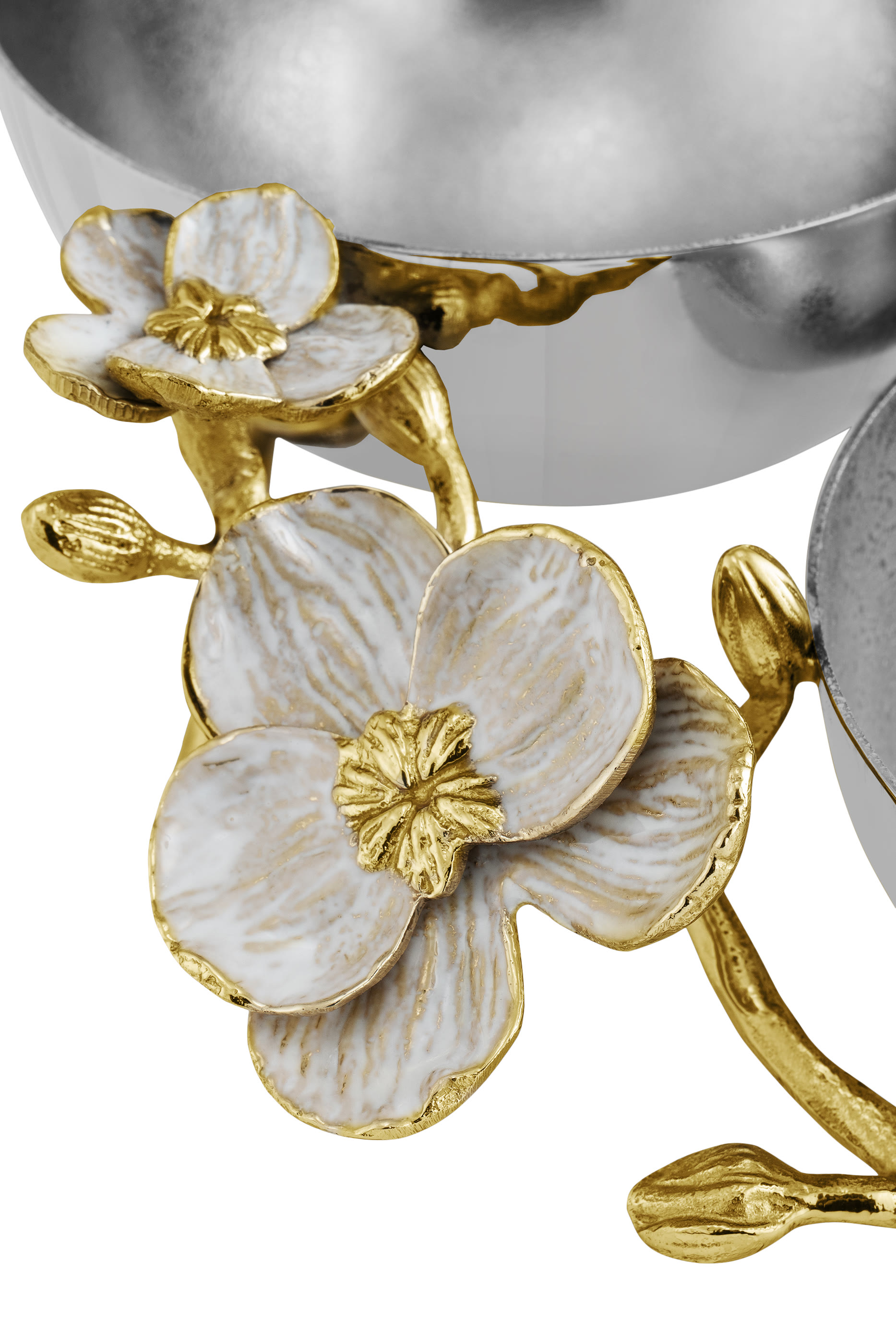 وعاء ثلاثي منخفض بزهور أوركيد