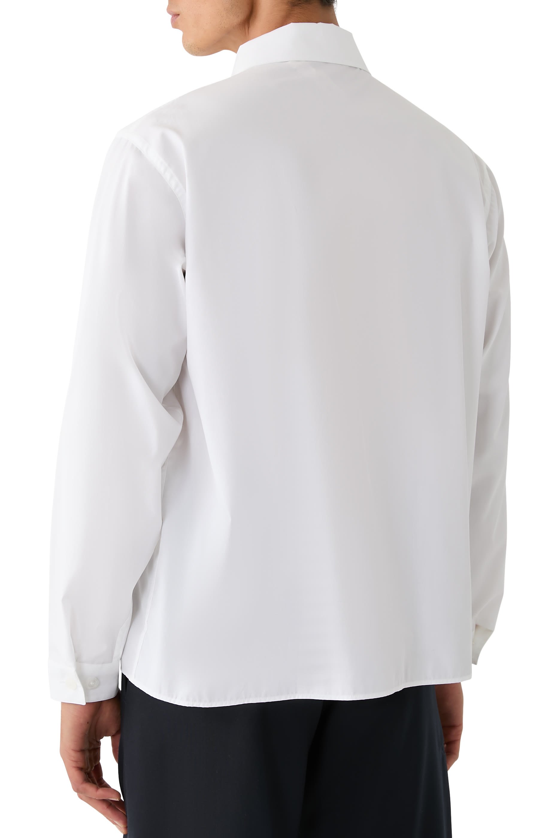 قميص بسحاب وشعار الماركة مخفي بوبلين عضوي