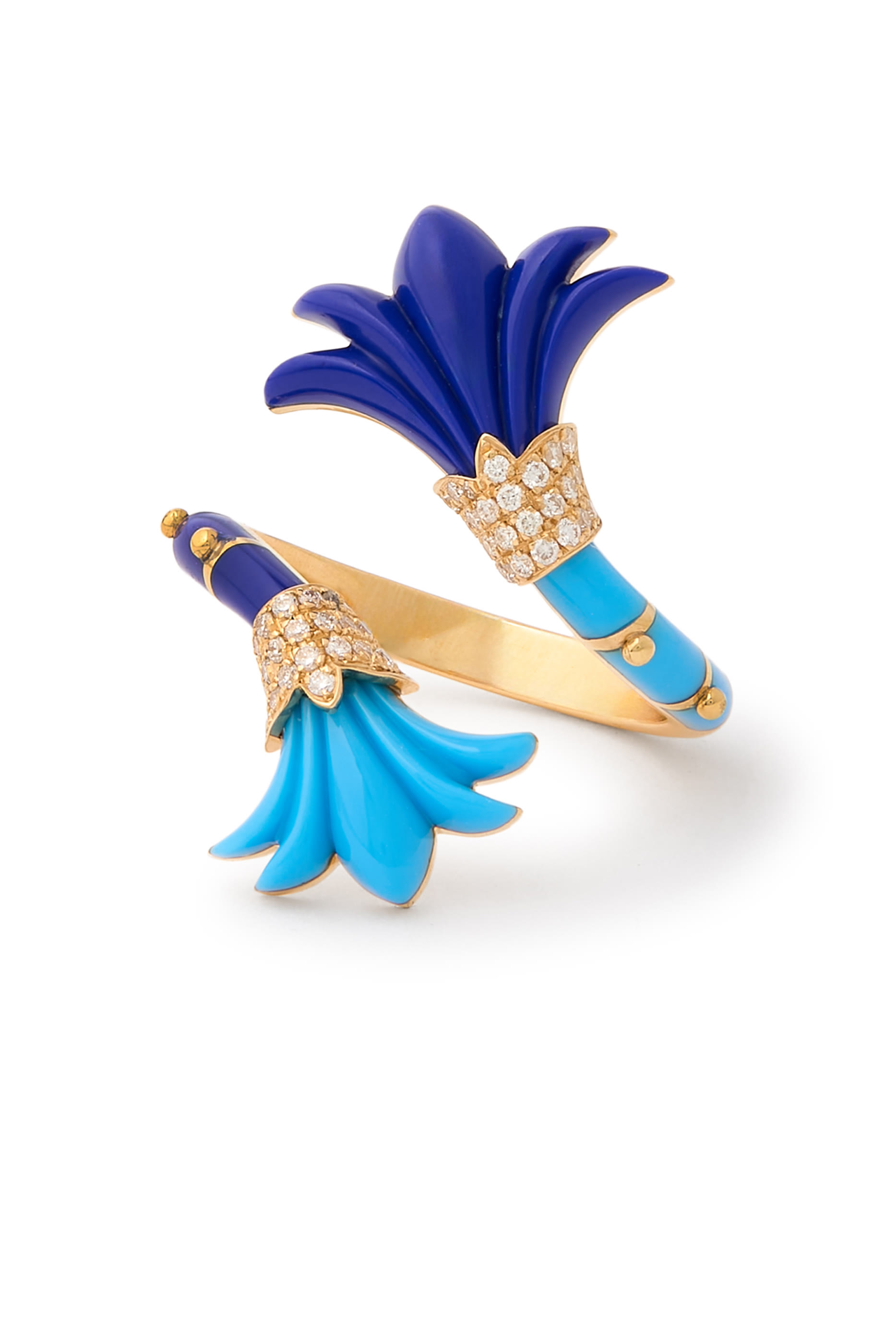 خاتم سايكديليا فاين مرصع بالماس، ذهب أصفر عيار 18