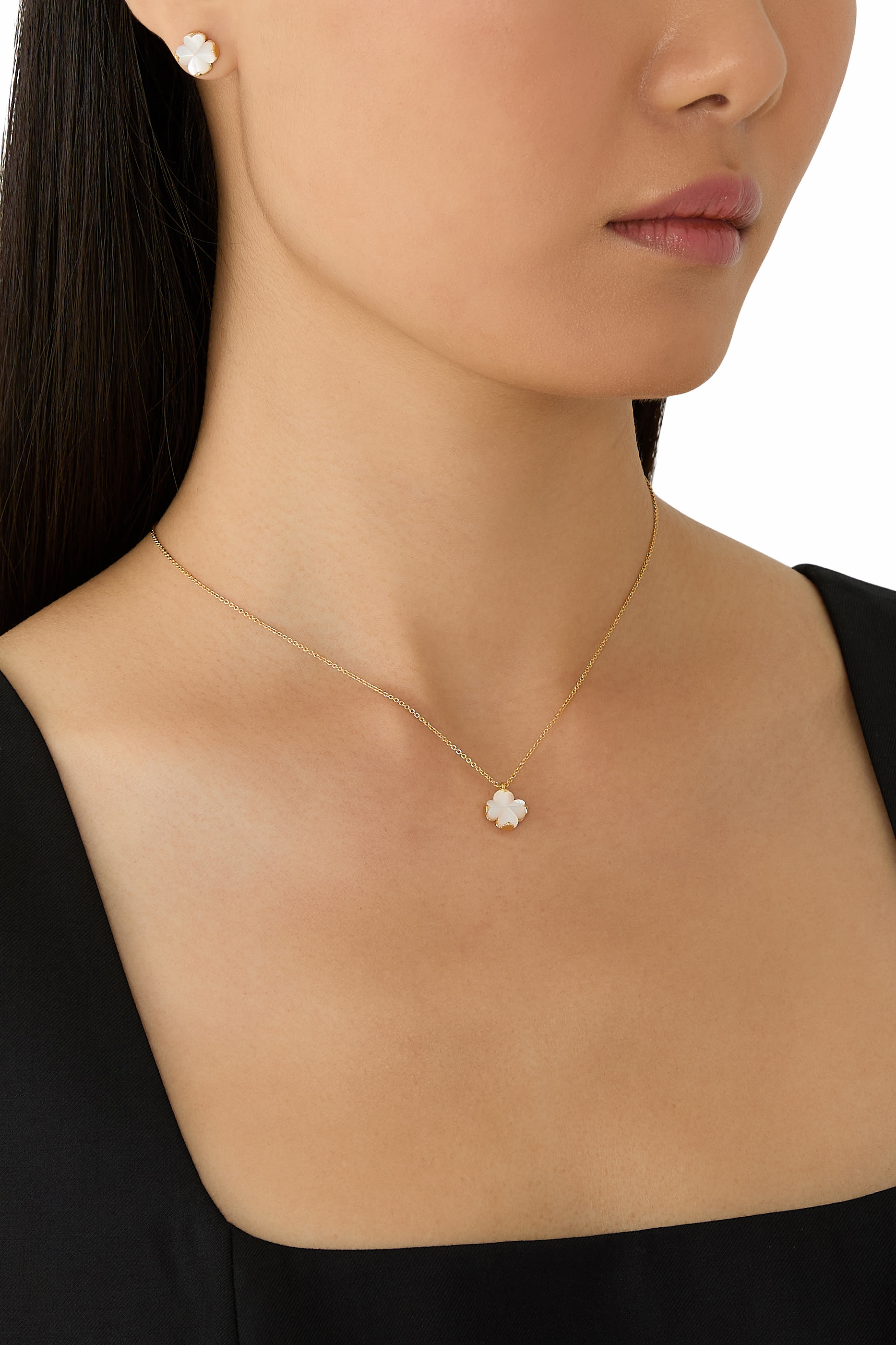  قلادة بدلاية صغيرة بتصميم زهرة سبايد، عرق اللؤلؤ