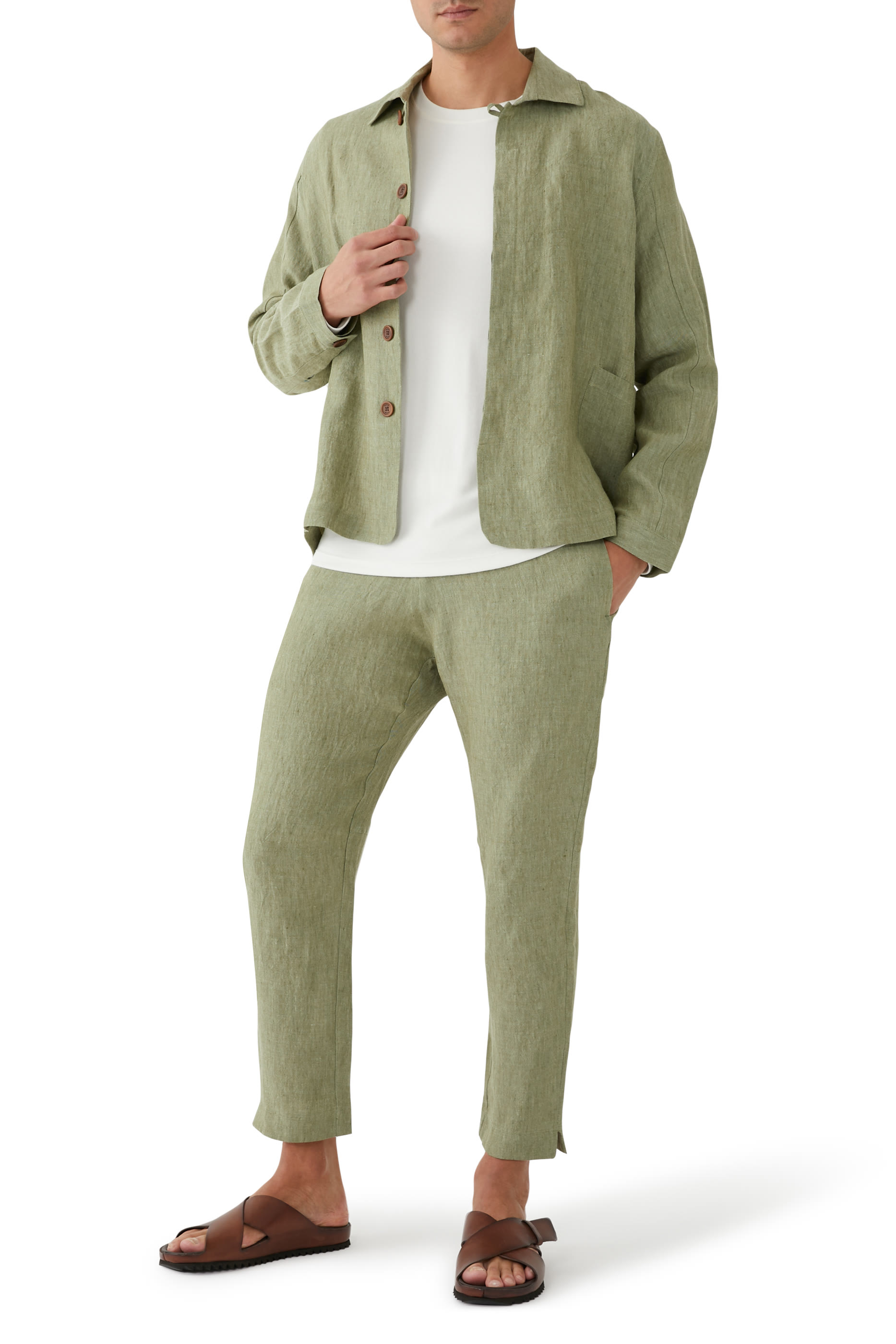 بنطال كتان مطاطي