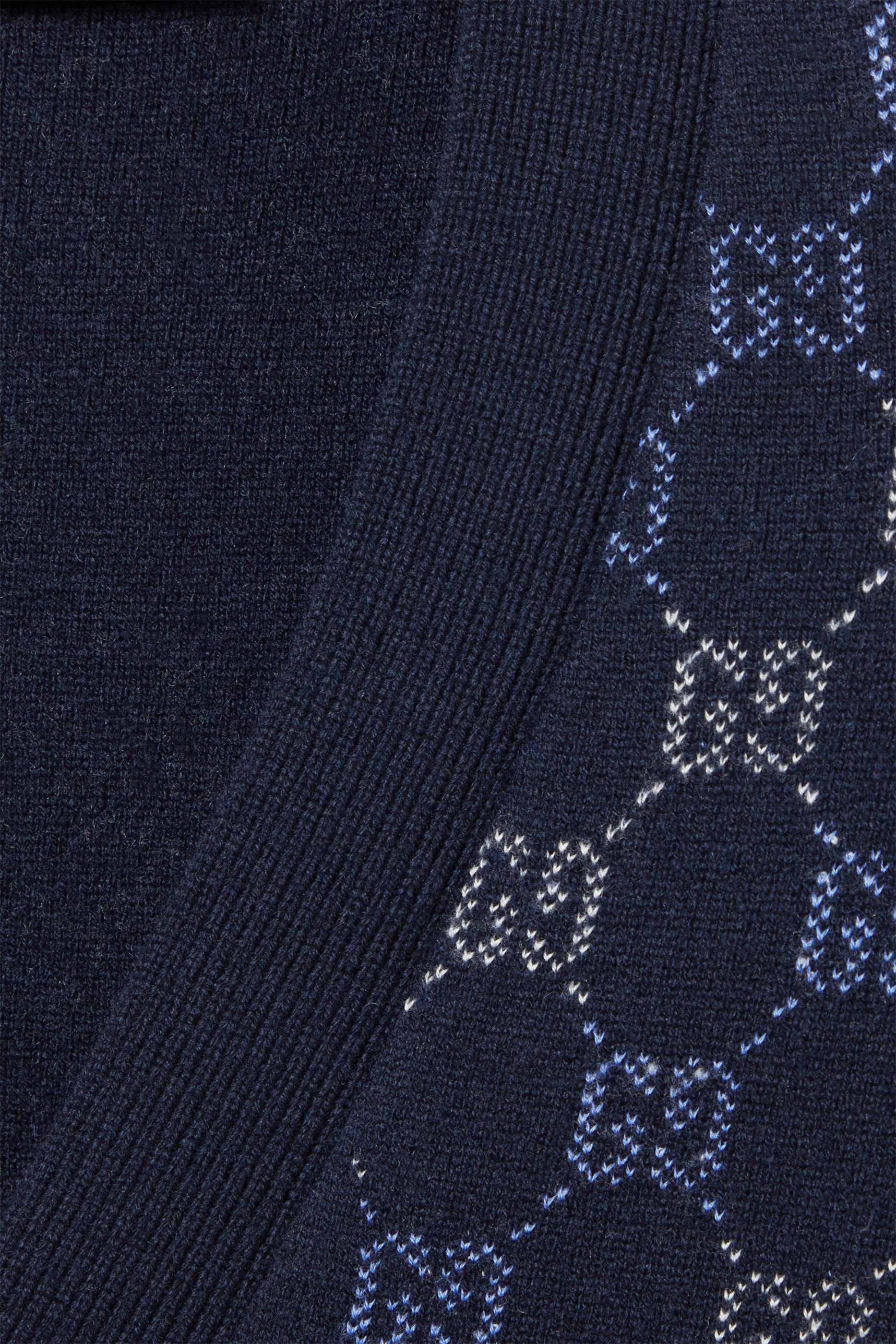 كنزة بنقشة حرفي شعار الماركة نسيج صوف مزدوج