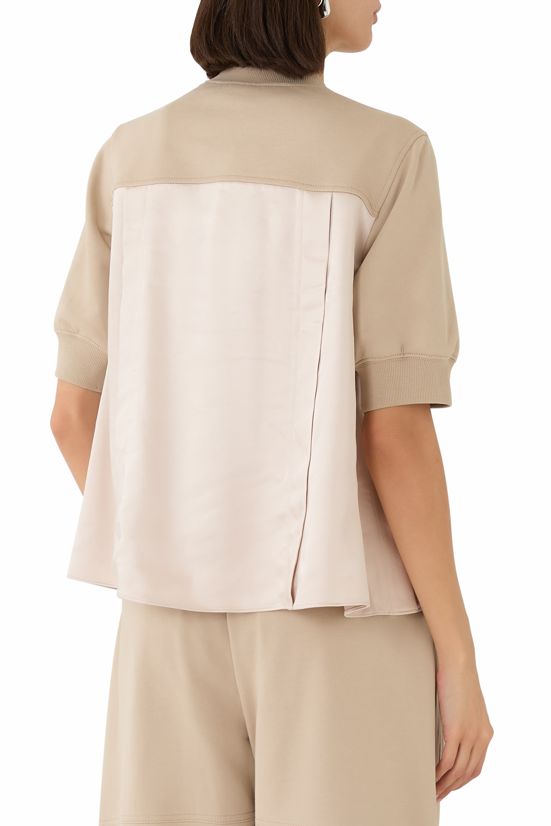 بلوزة بكشكش مزيج ستان