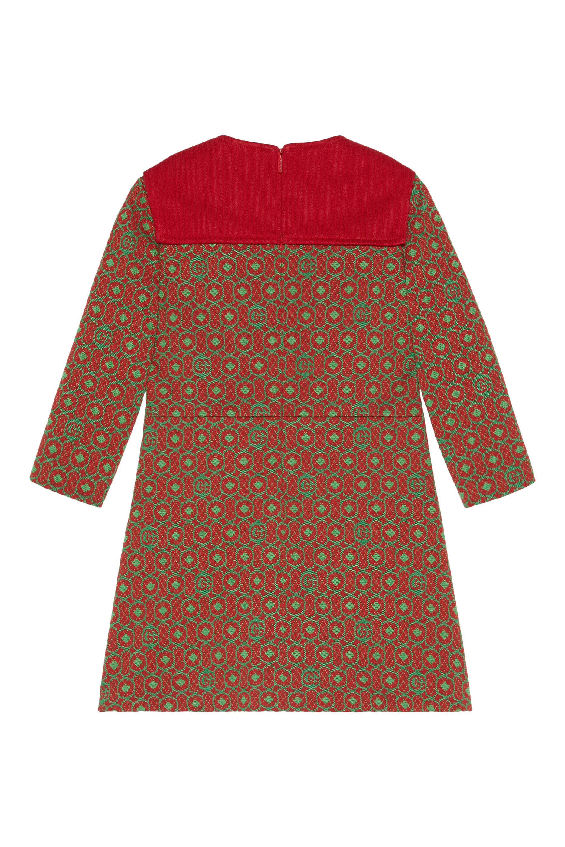 فستان للأطفال بنقشة هندسية بحرفي شعار الماركة