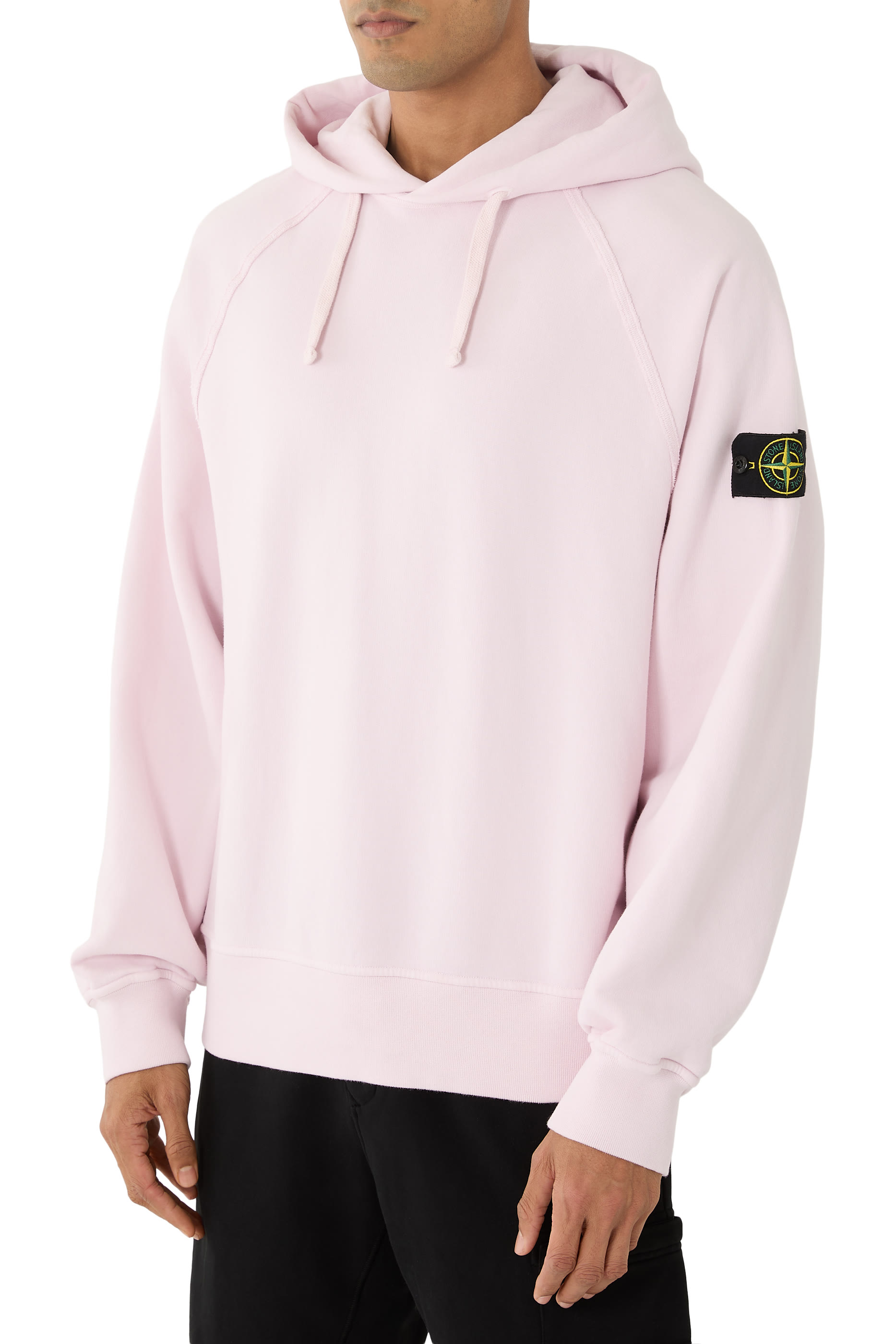 سويت شيرت بغطاء للرأس، قصة فضفاضة، وأكمام راغلان