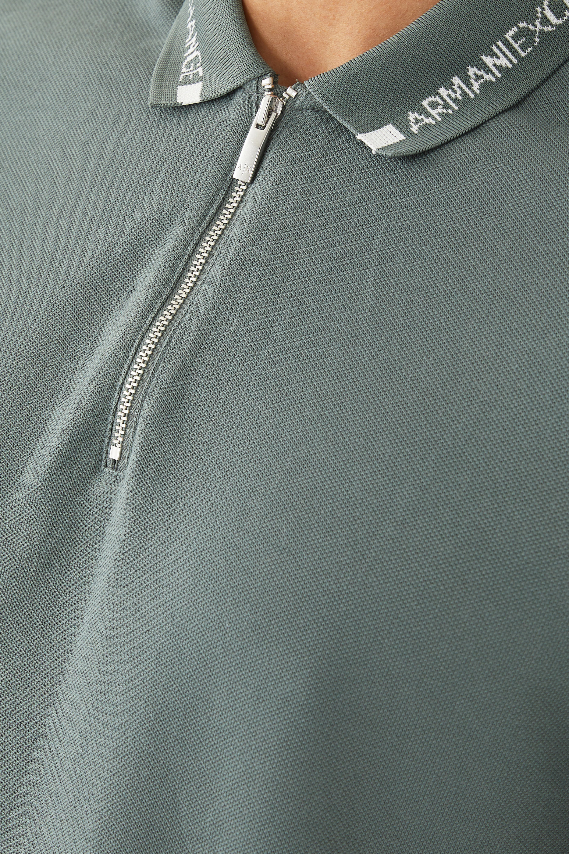 قميص بولو بنصف سحاب قطن بيكيه