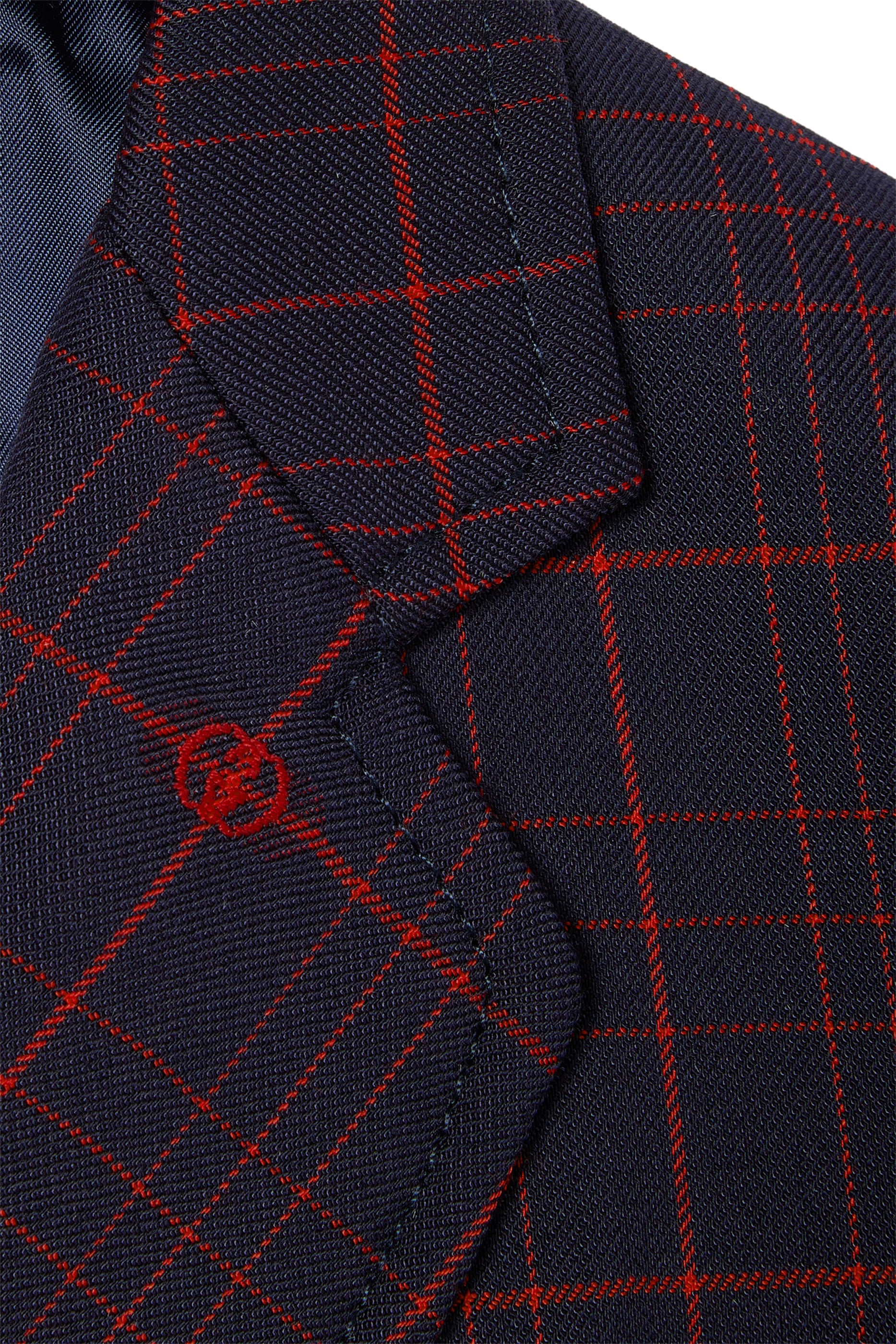 جاكيت بنقشة مربعات وحرفي شعار الماركة للأطفال