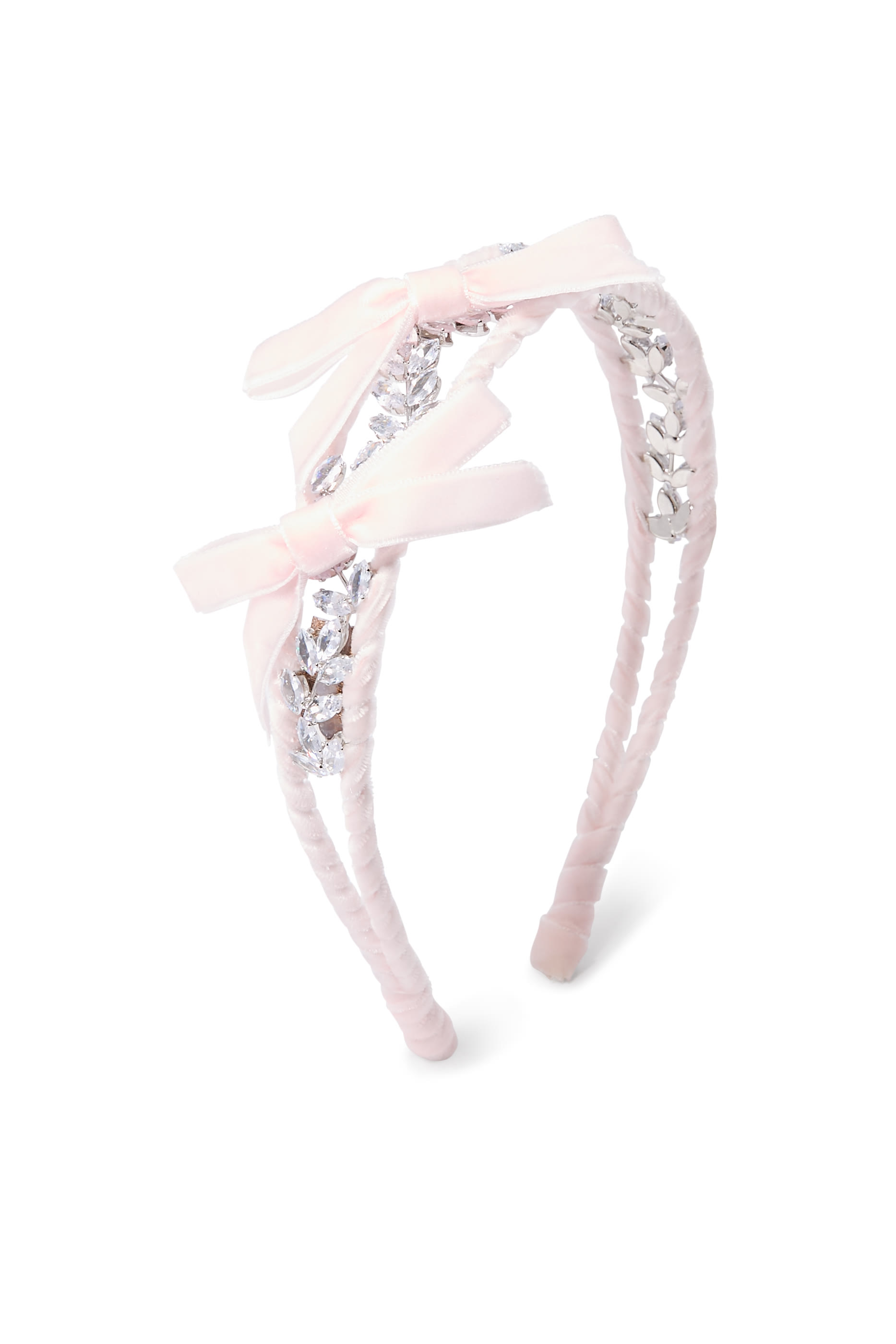 طوق رأس مزين بأحجار الراين مخمل للأطفال