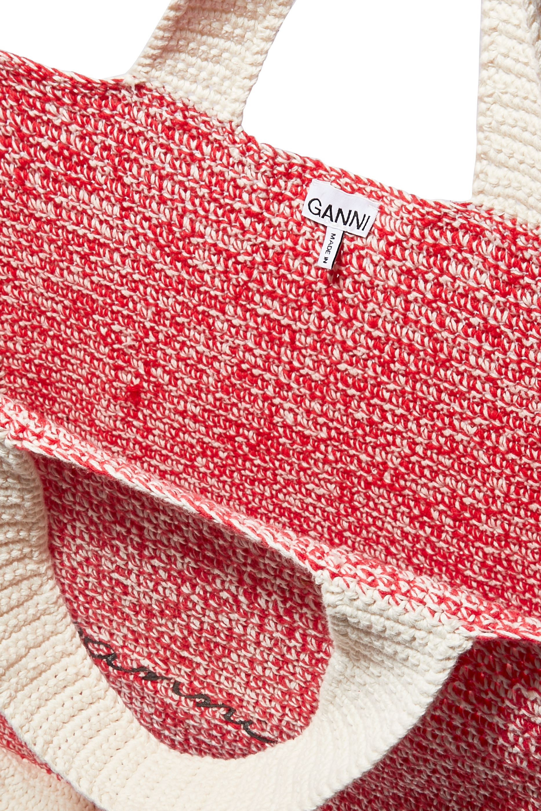 حقيبة يد كروشيه بكشكش قطن