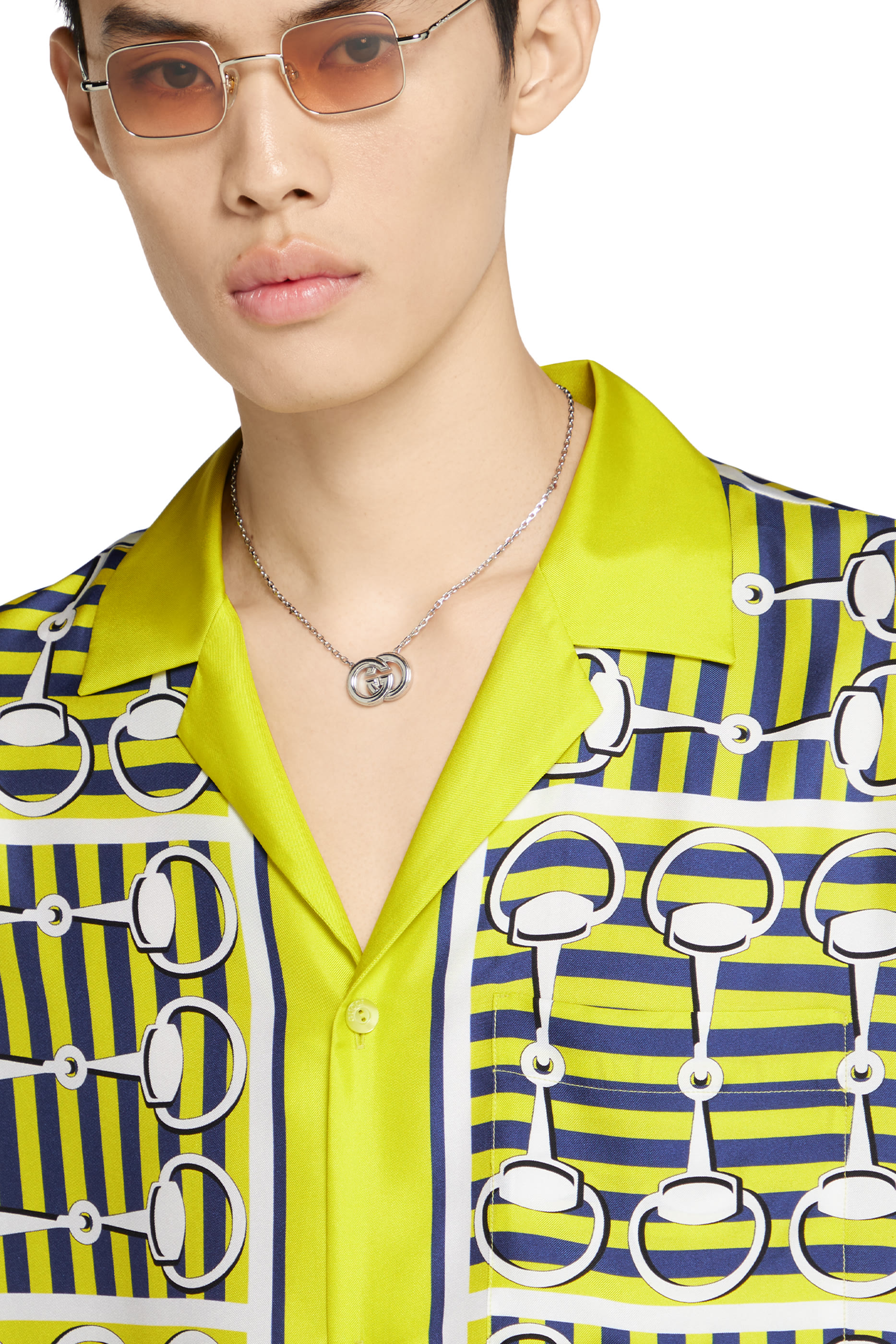 Printed Silk Twill Bowling Shirt